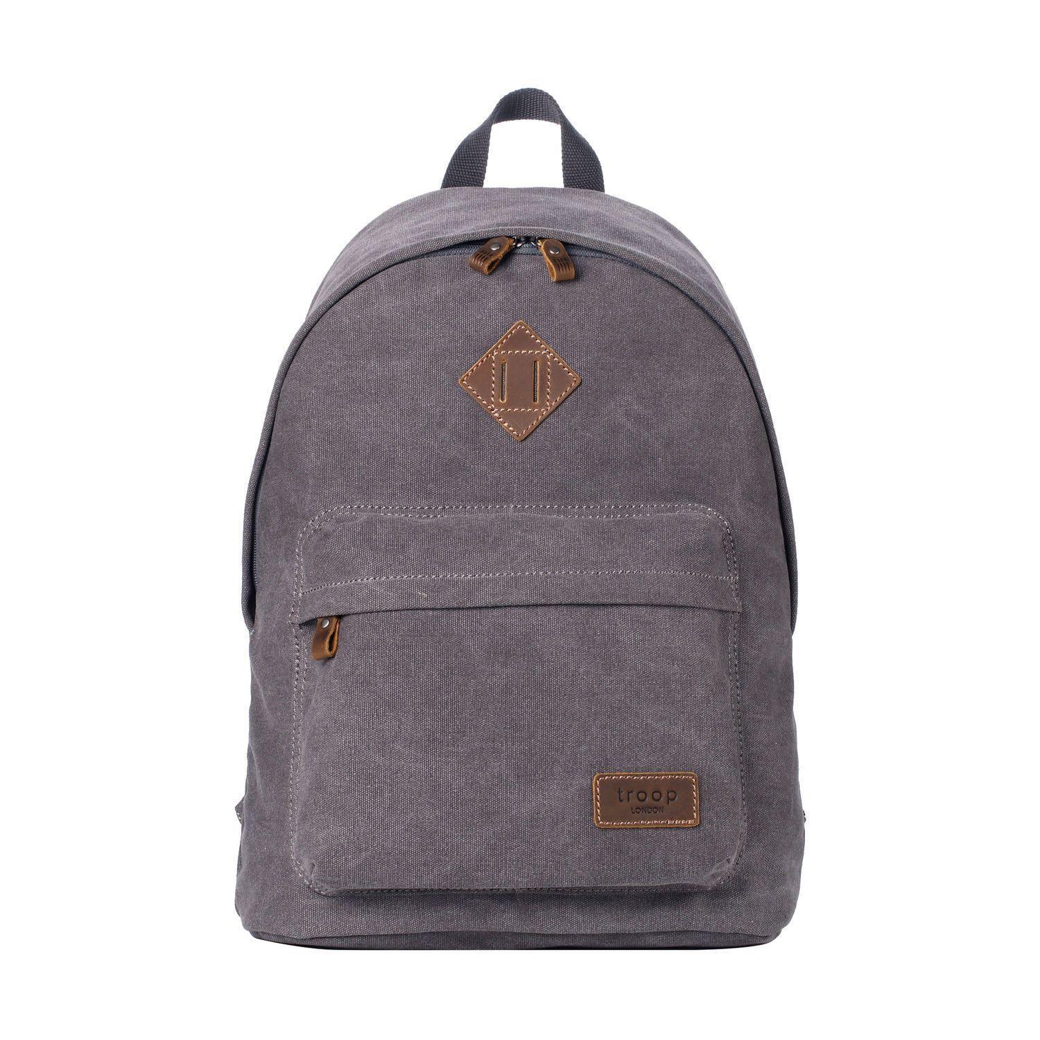 TRP0384 Troop London Heritage Canvas Backpack, Casual Daypack - mezetto