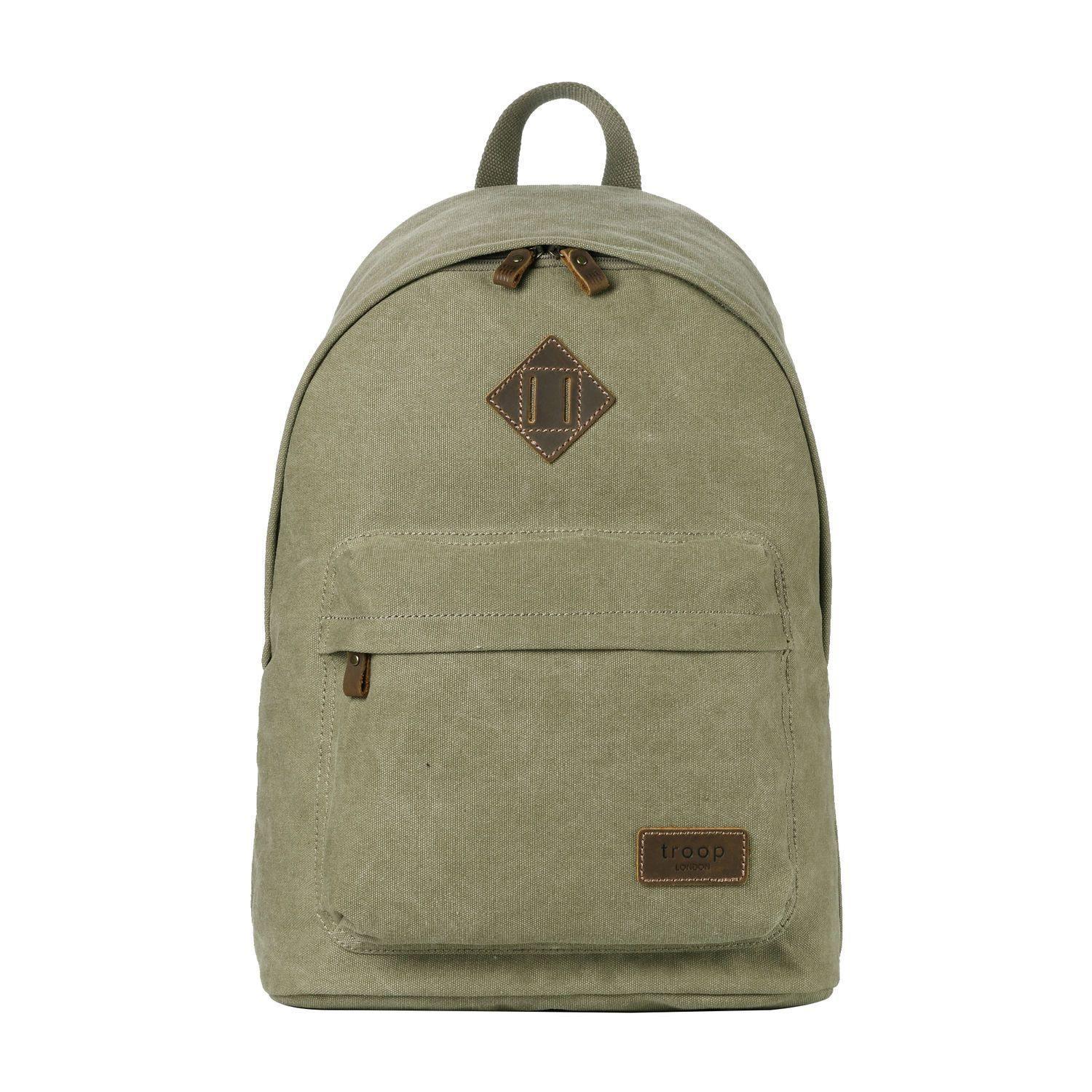 TRP0384 Troop London Heritage Canvas Backpack, Casual Daypack - mezetto