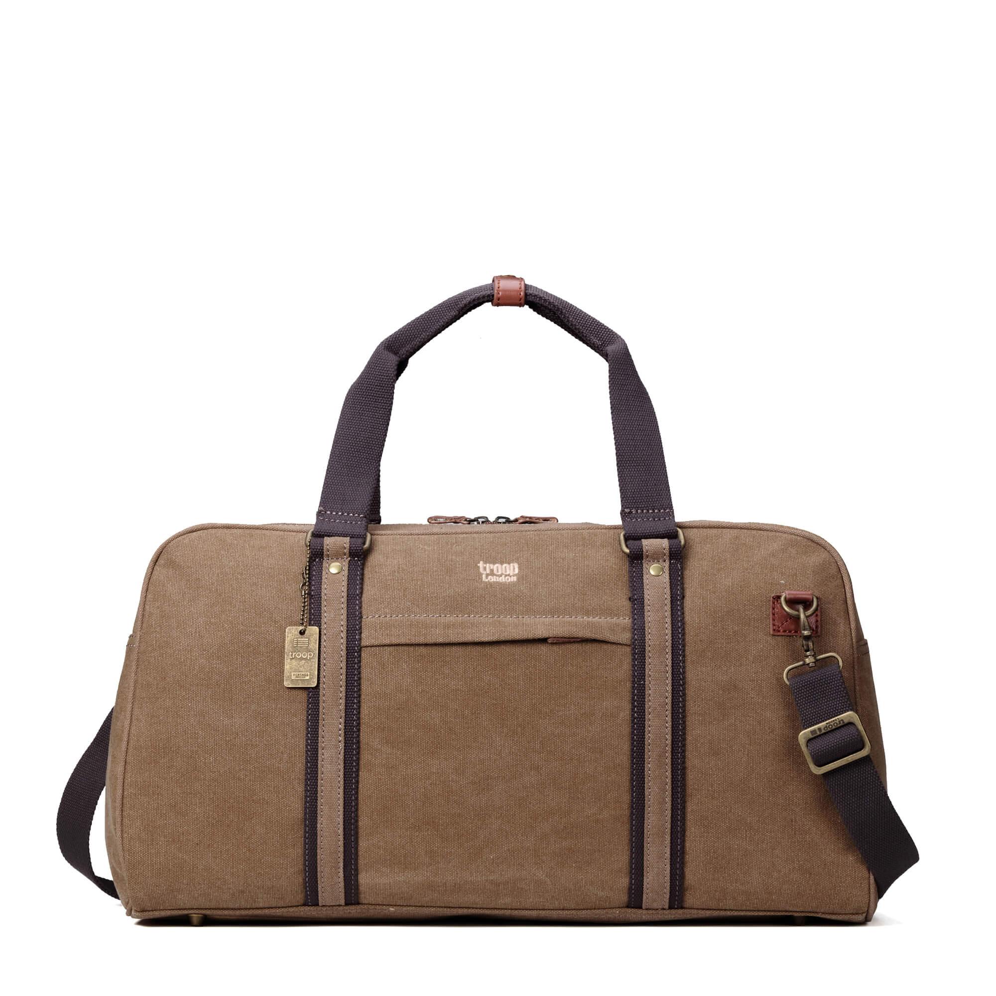 TRP0389 Troop London Classic Canvas Travel Duffel Bag, Large Holdall - mezetto