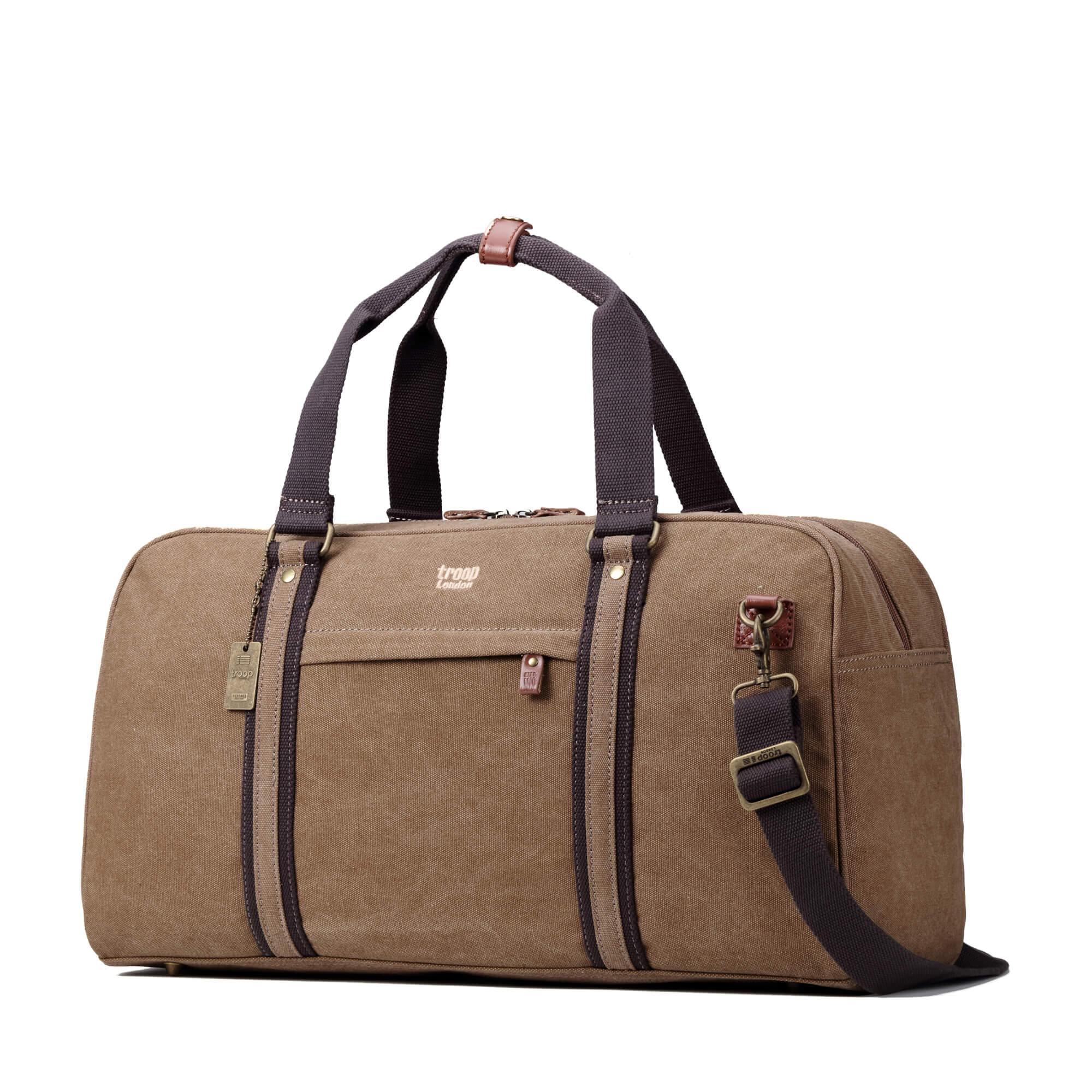 TRP0389 Troop London Classic Canvas Travel Duffel Bag, Large Holdall - mezetto