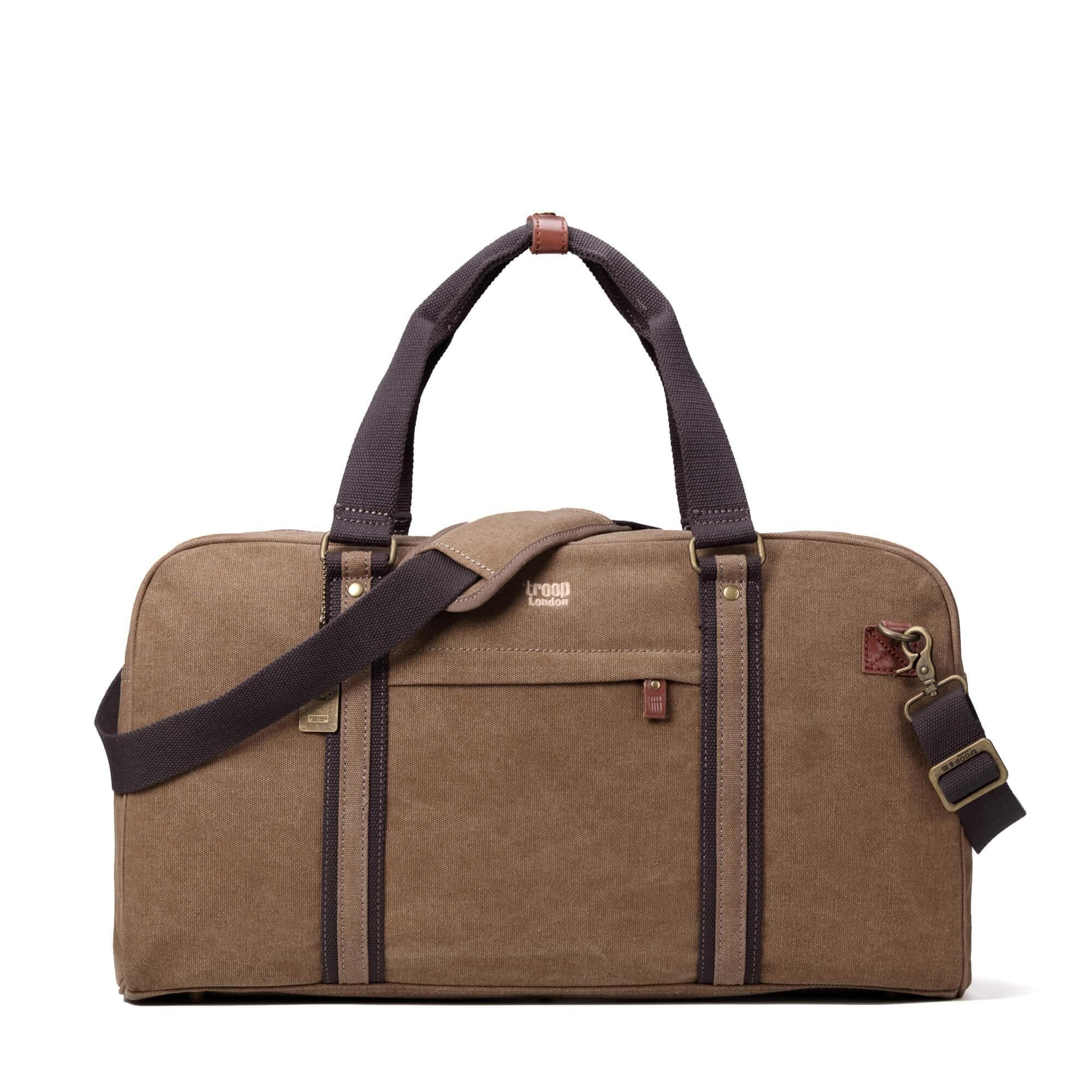 TRP0389 Troop London Classic Canvas Travel Duffel Bag, Large Holdall - mezetto