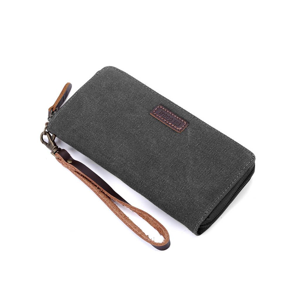 TRP0396 Troop London Accessories Canvas Zip Around Wallet Purse - mezetto