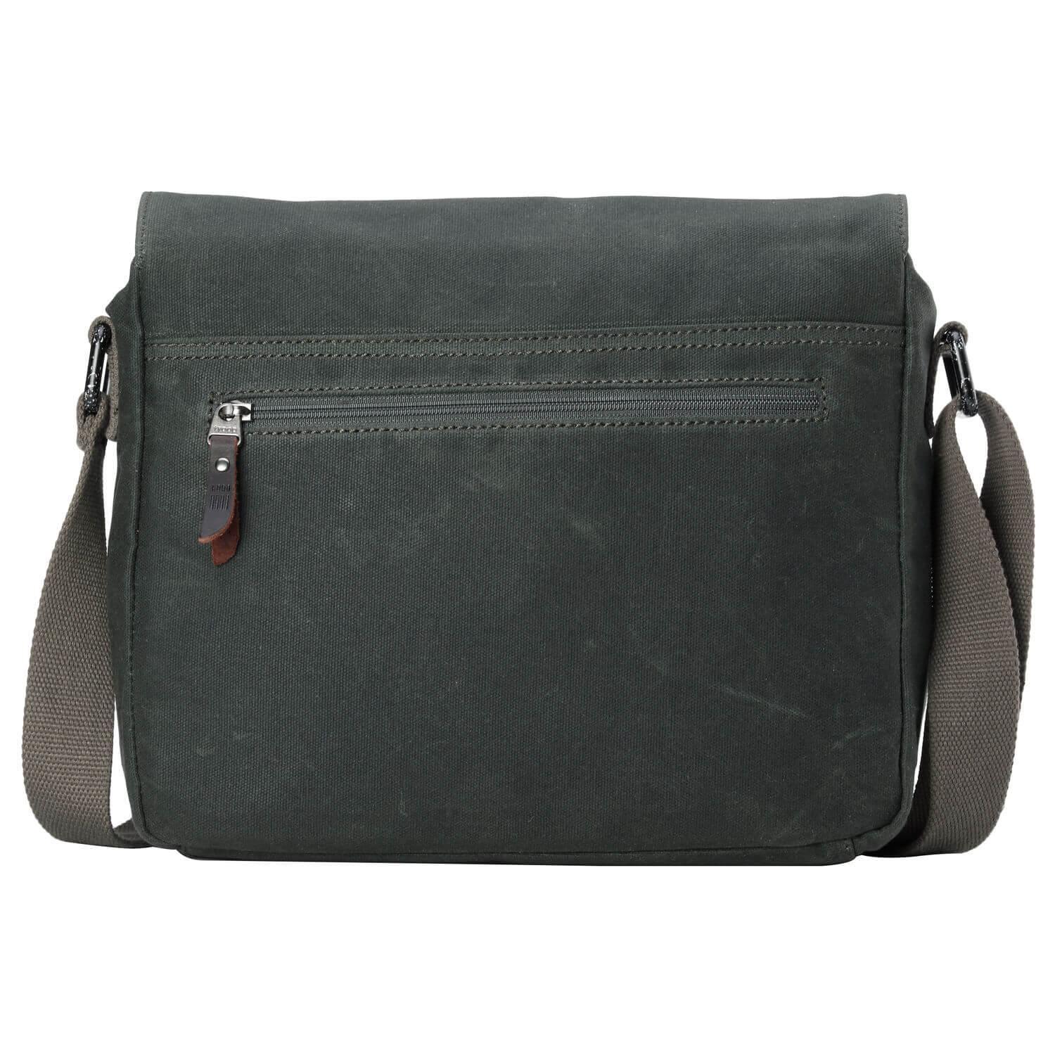 TRP0443 Troop London Heritage Canvas Leather Messenger Bag, Travel Bag, Tablet Friendly - mezetto