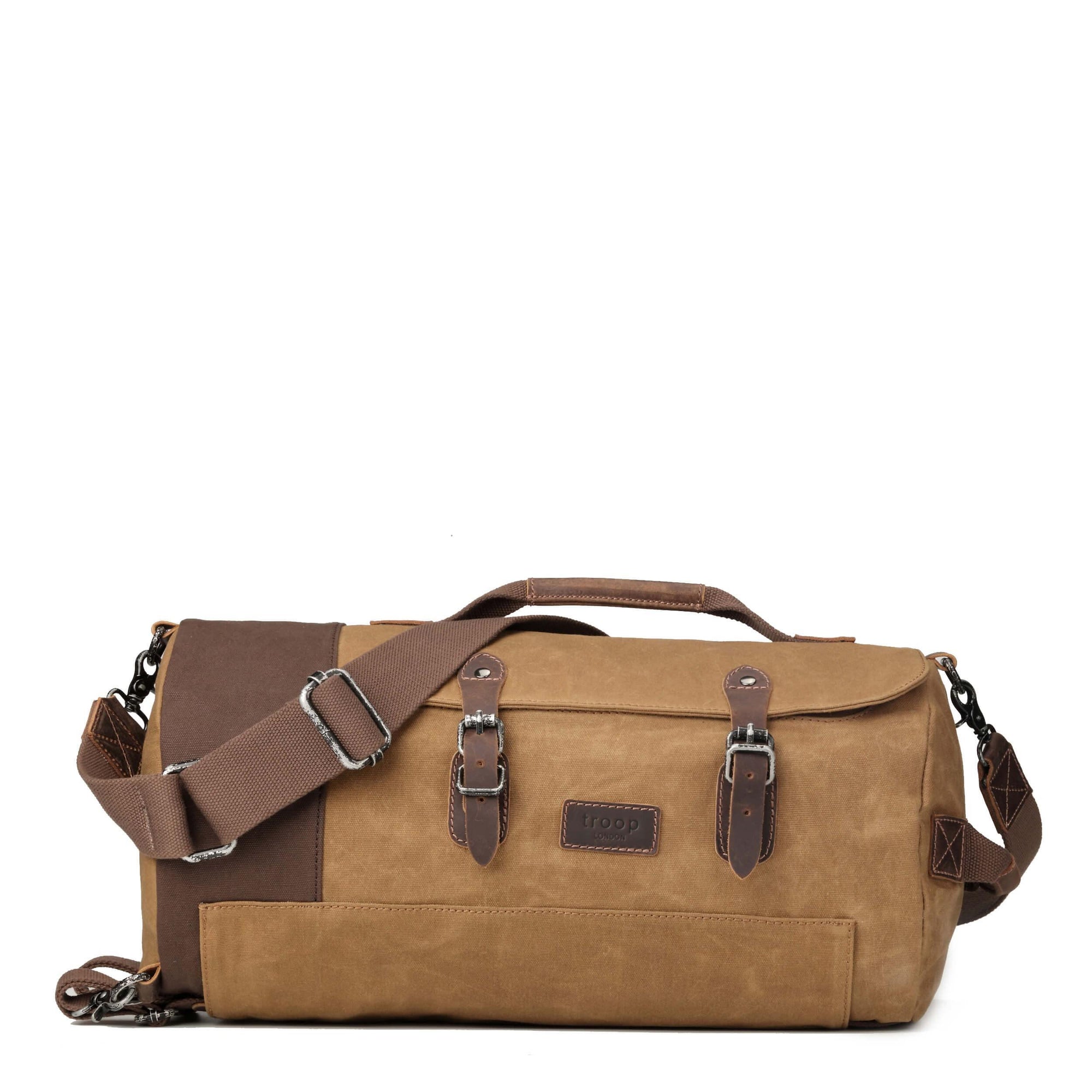 TRP0444 Troop London Heritage Canvas Duffel Backpack - mezetto