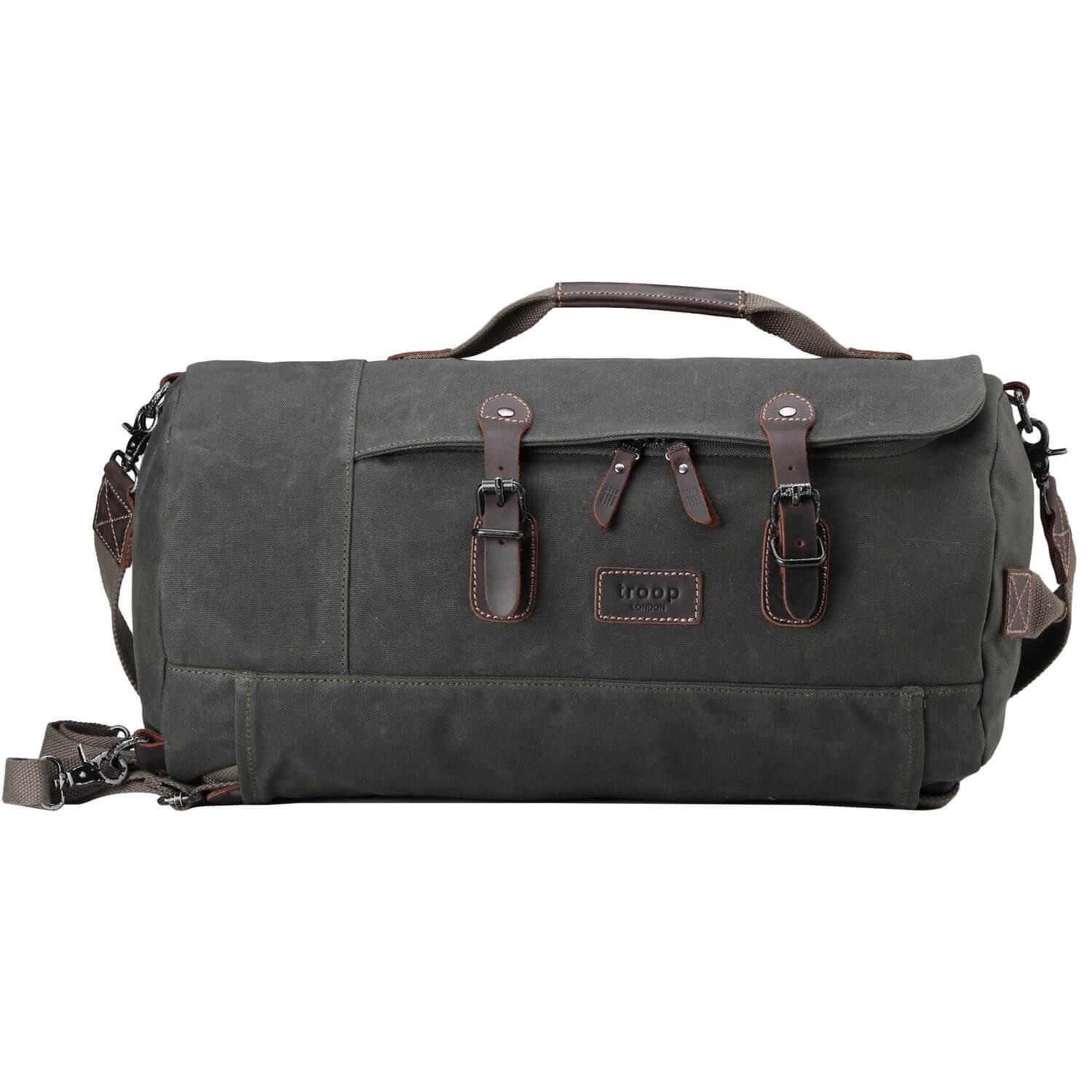 TRP0444 Troop London Heritage Canvas Duffel Backpack - mezetto