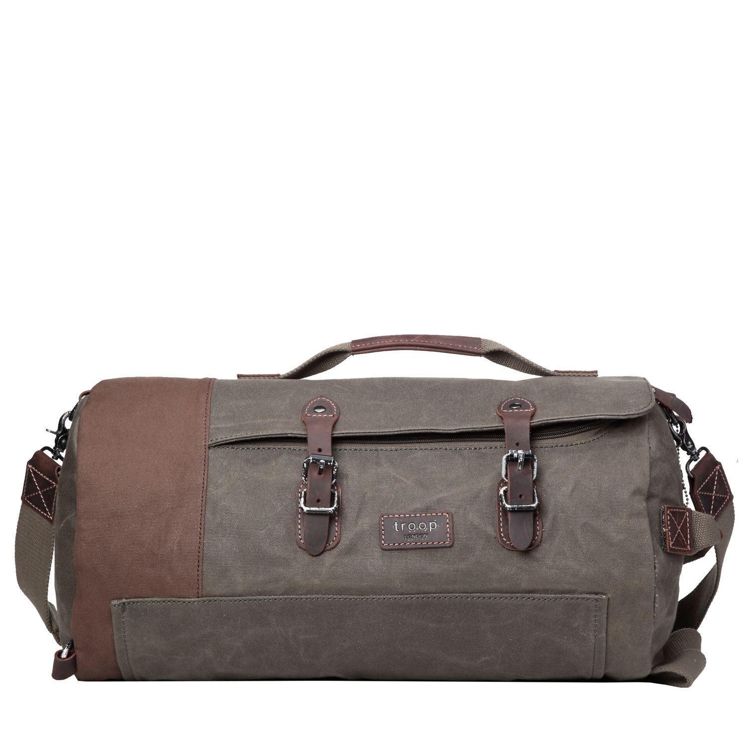 TRP0444 Troop London Heritage Canvas Duffel Backpack - mezetto