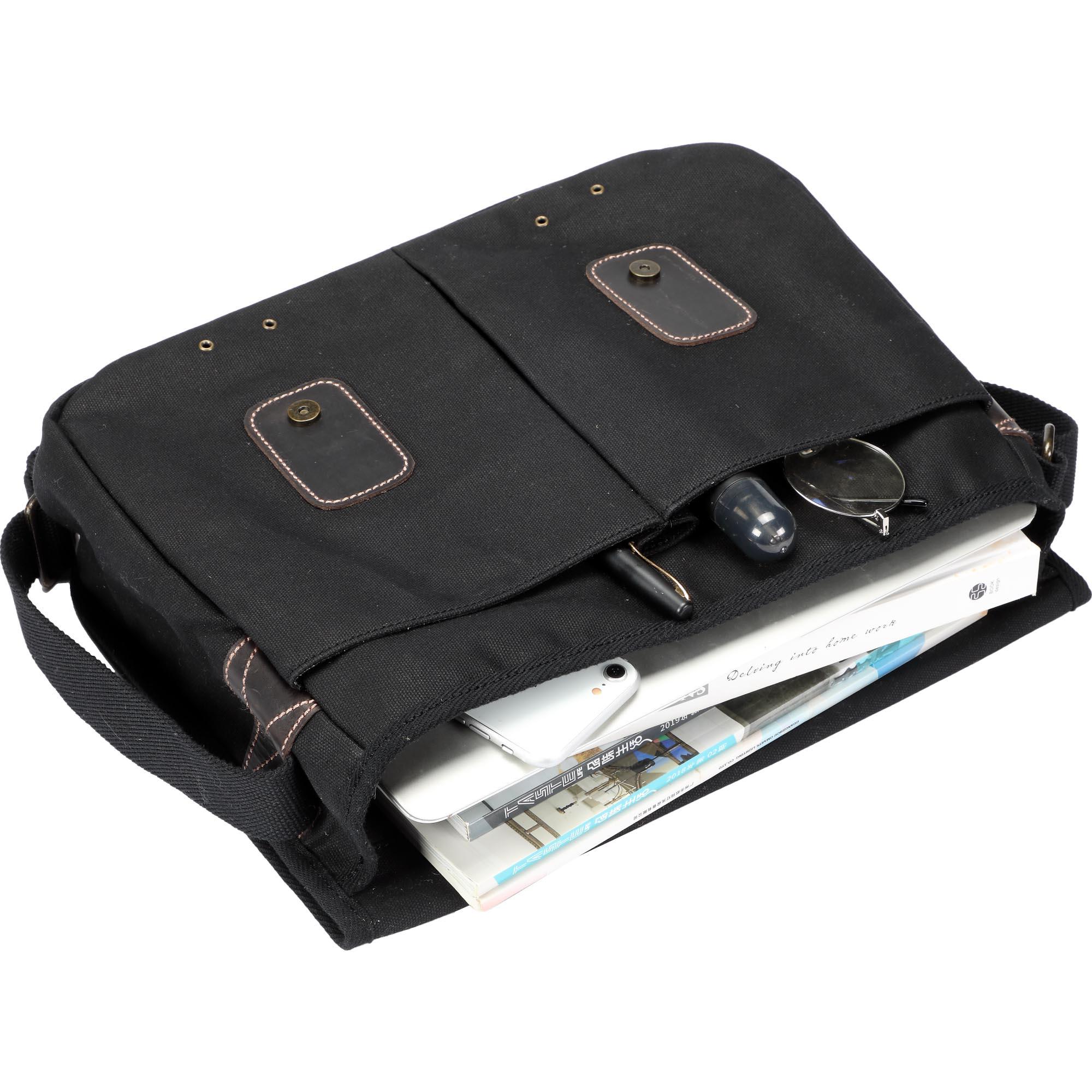 TRP0544 Troop London Heritage Canvas Messenger Bag, Shoulder Bag, 13” Laptop Bag - mezetto