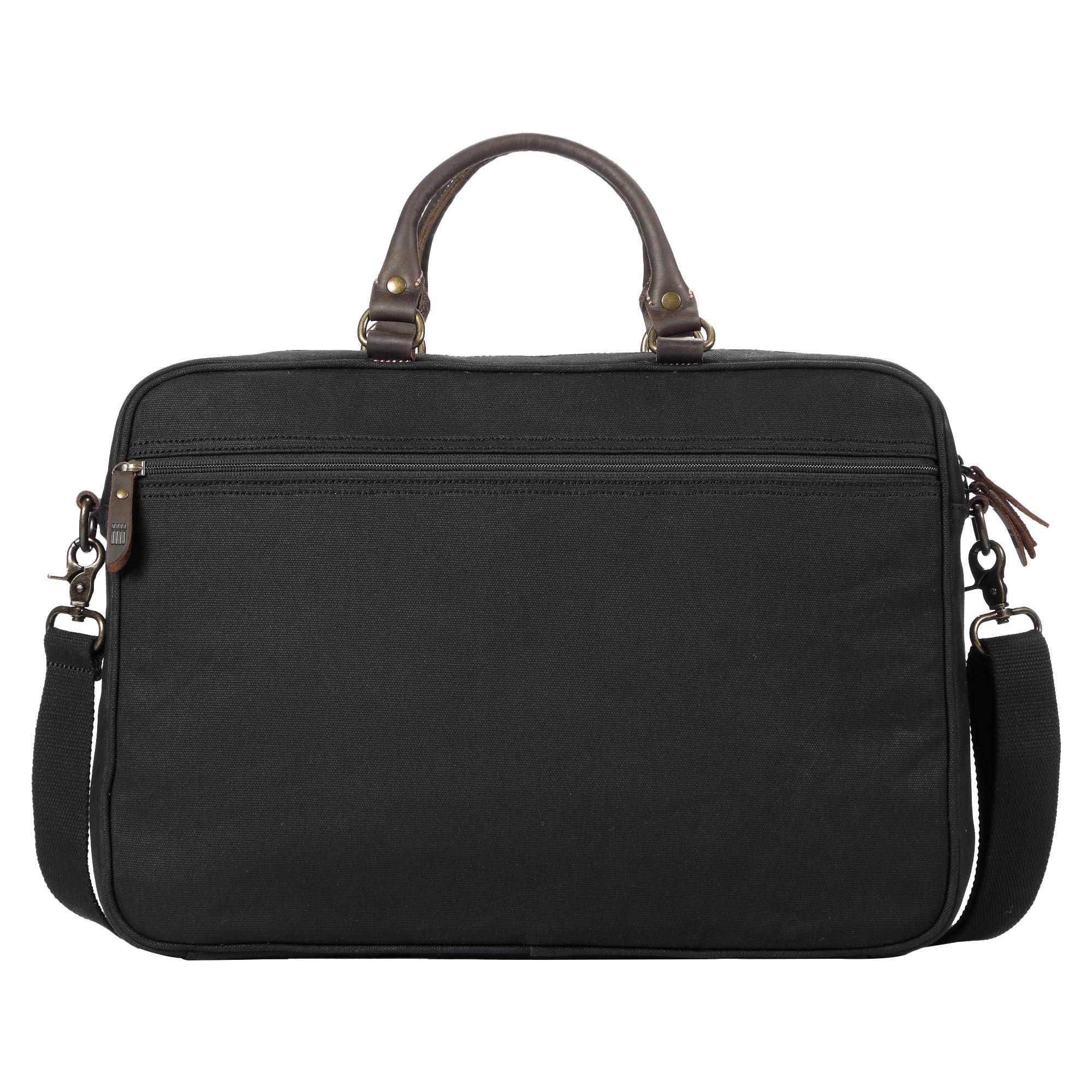 TRP0545 Troop London Heritage Canvas Messenger Bag, Shoulder Bag, 15” Laptop Bag, Laptop Briefcase, Messenger Bag with Top Carry Handle - mezetto