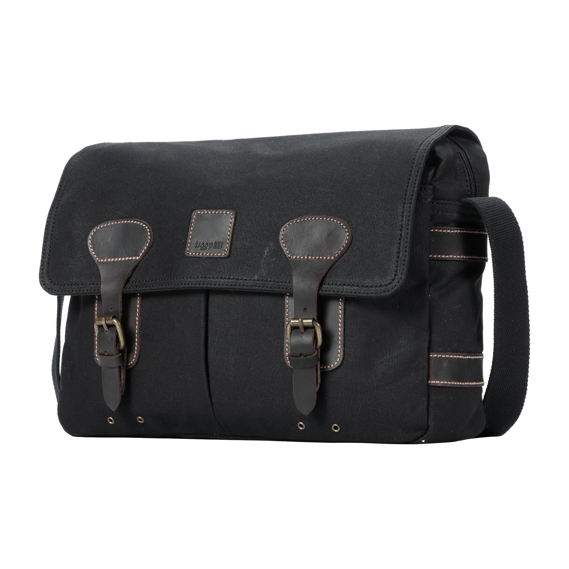 TRP0548 Troop London Heritage Canvas Messenger Bag, Shoulder Bag, 13” Laptop Bag-1
