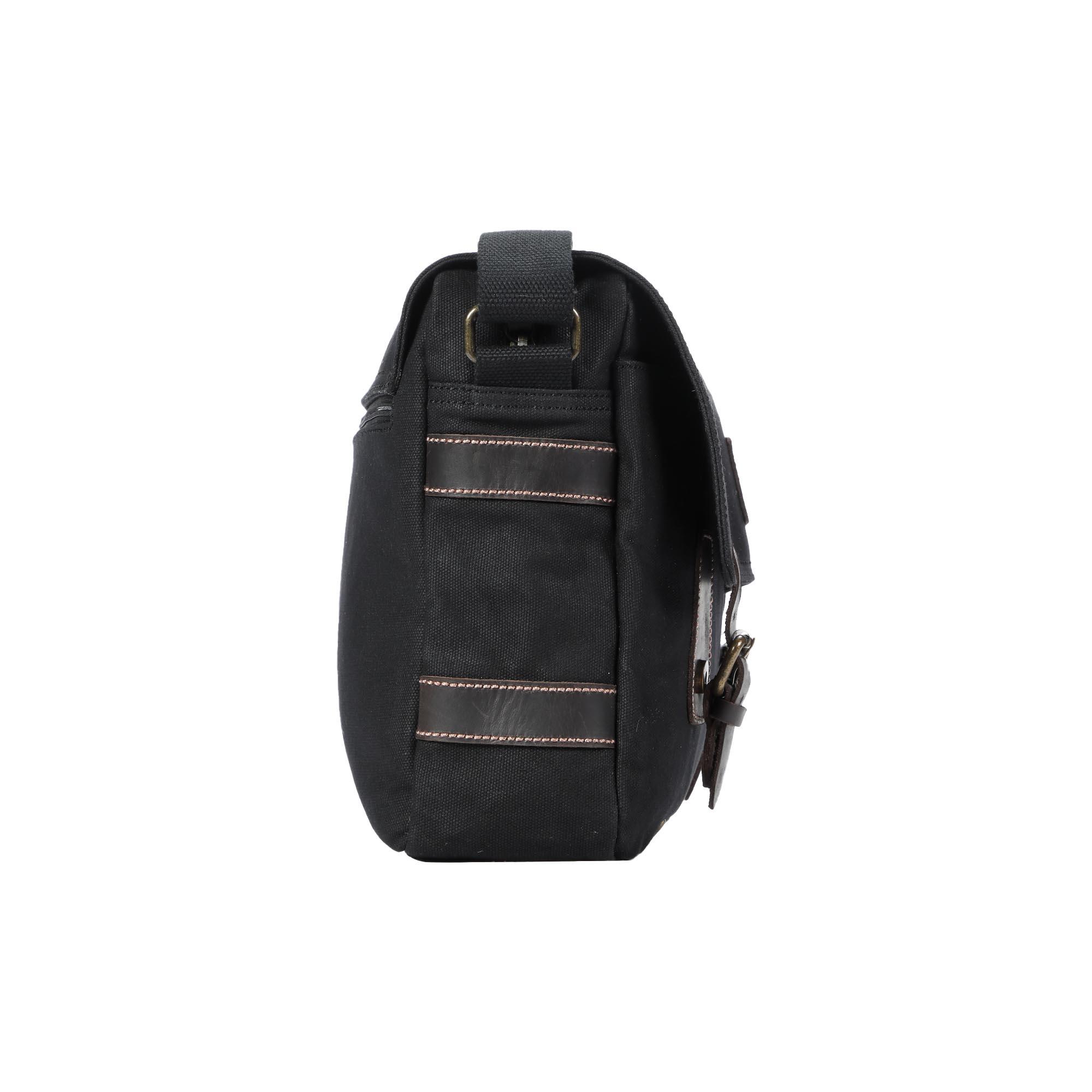 TRP0548 Troop London Heritage Canvas Messenger Bag, Shoulder Bag, 13” Laptop Bag - mezetto