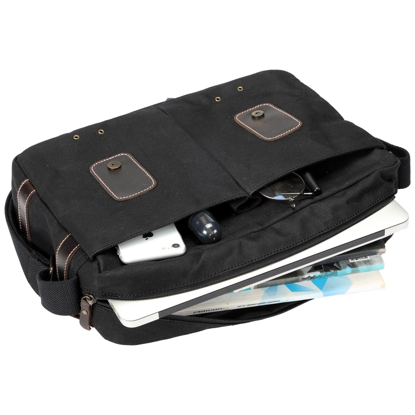 TRP0548 Troop London Heritage Canvas Messenger Bag, Shoulder Bag, 13” Laptop Bag-4