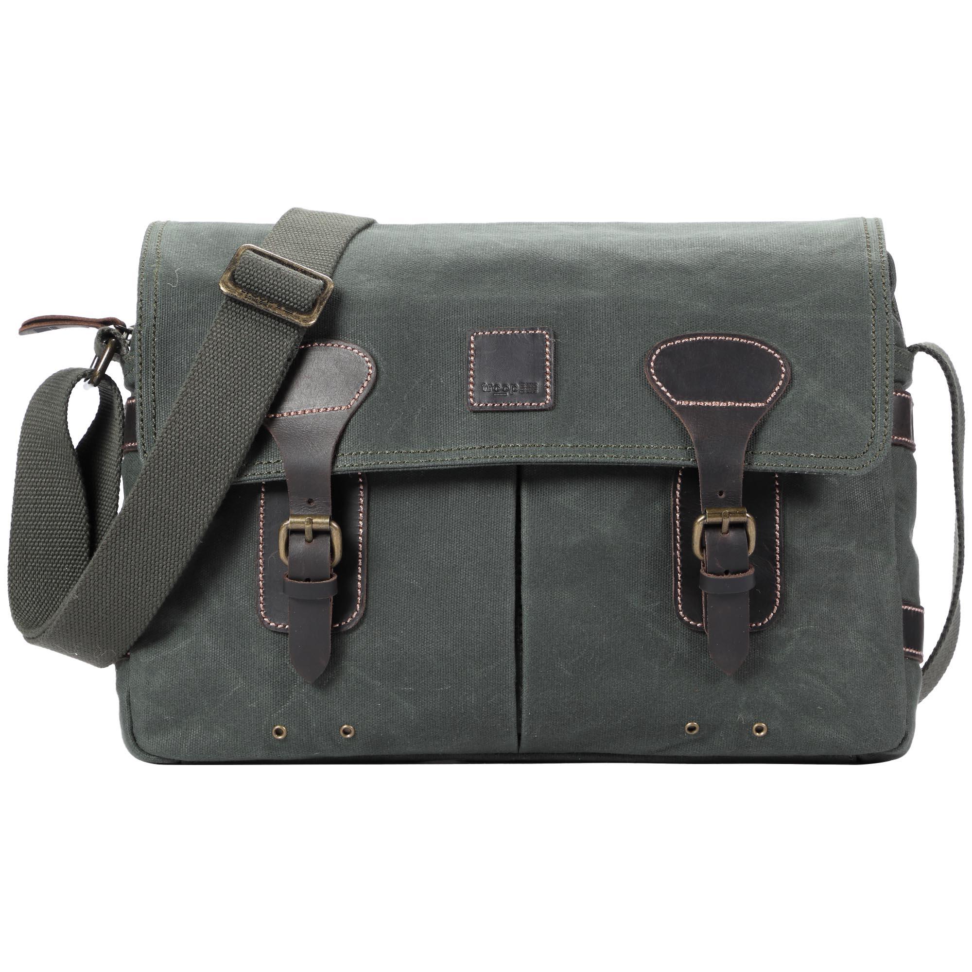 TRP0548 Troop London Heritage Canvas Messenger Bag, Shoulder Bag, 13” Laptop Bag - mezetto