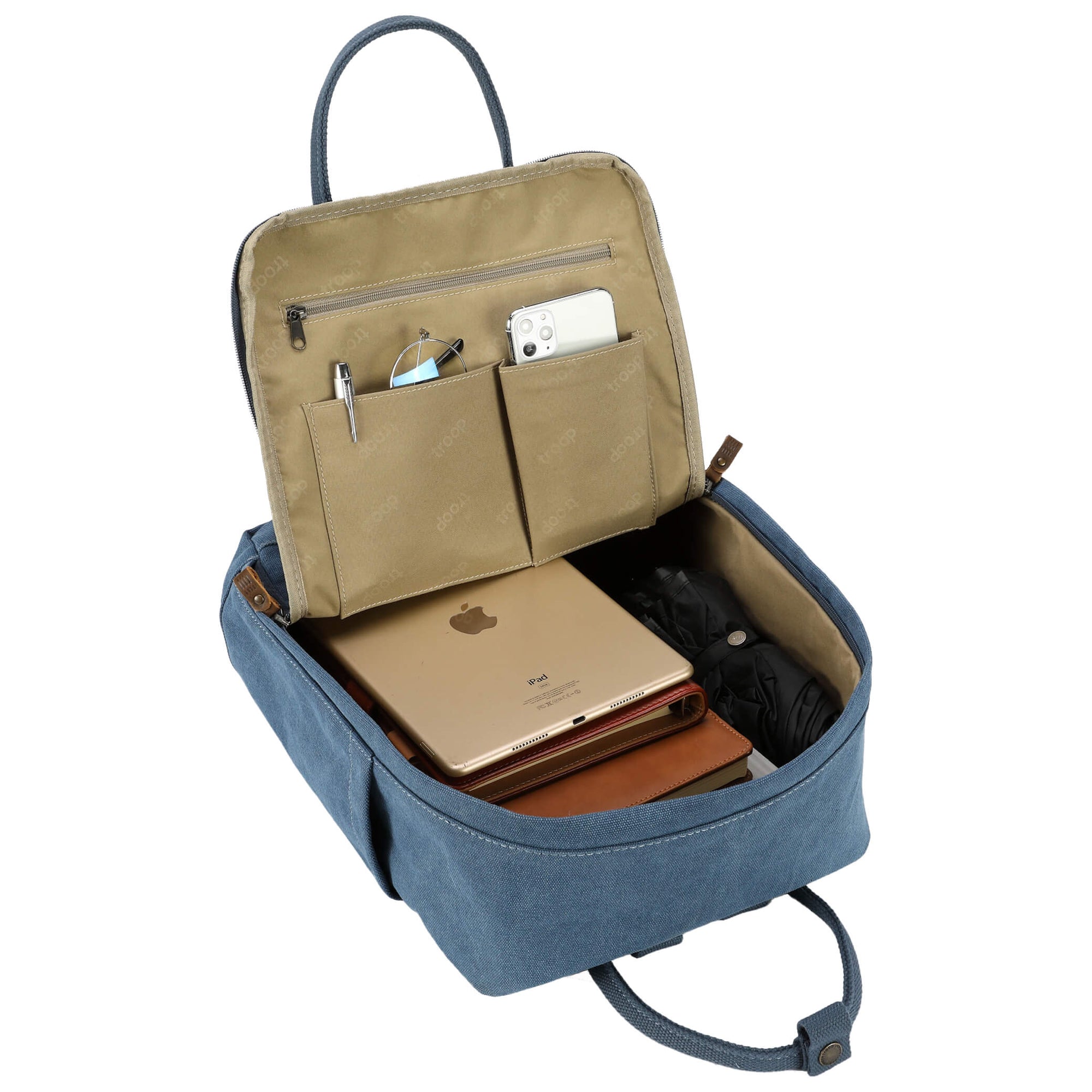 TRP0549 Troop London Classic Canvas Daypack, Backpack, Travel Backpack, School Backpack - mezetto
