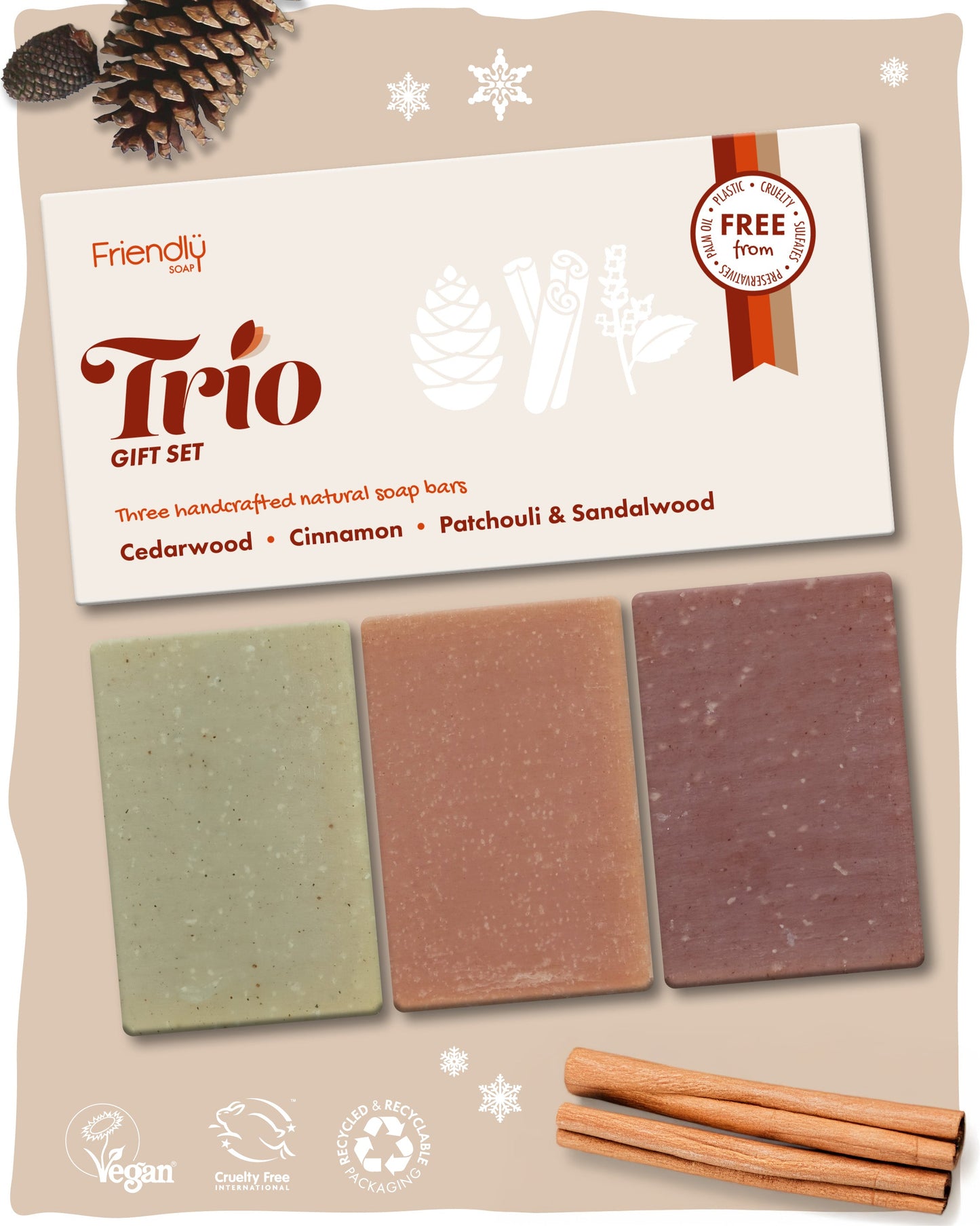Trio Gift Set - Cedarwood, Cinnamon, Patchouli & Sandalwood