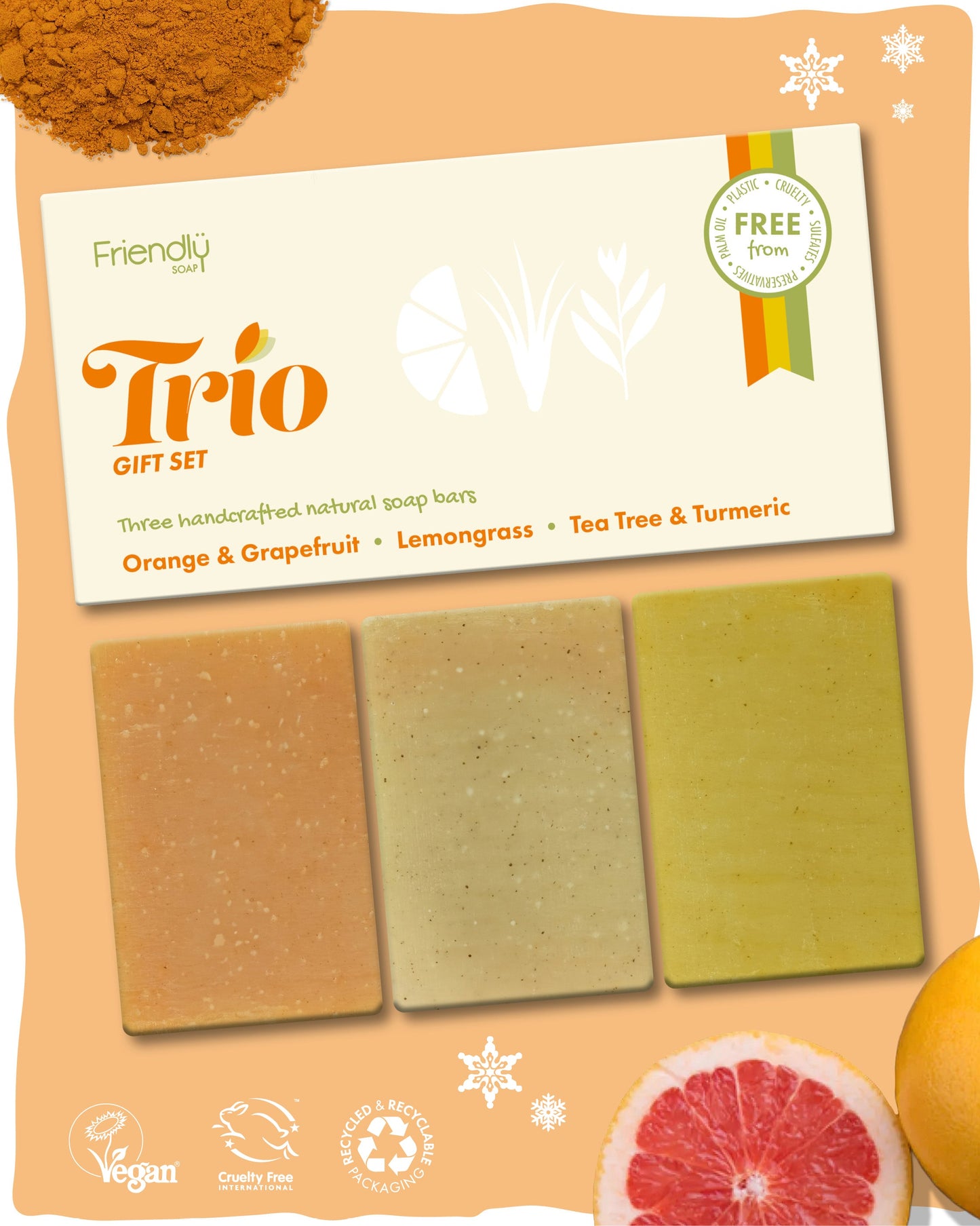 Trio Gift Set - Orange & Grapefruit, Lemongrass, Tea Tree & Turmeric