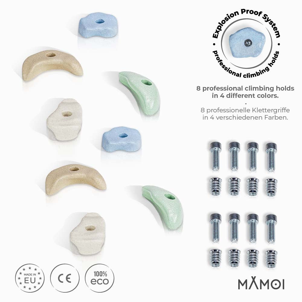 MAMOI® Climbing wall holds for kids | Climbing stones | Climbing holds for kids | Kids Climbing Holds | Rock Climbing Holds | Climbing Wall Holds | Climbing Holds for Wall | Made in EU-1
