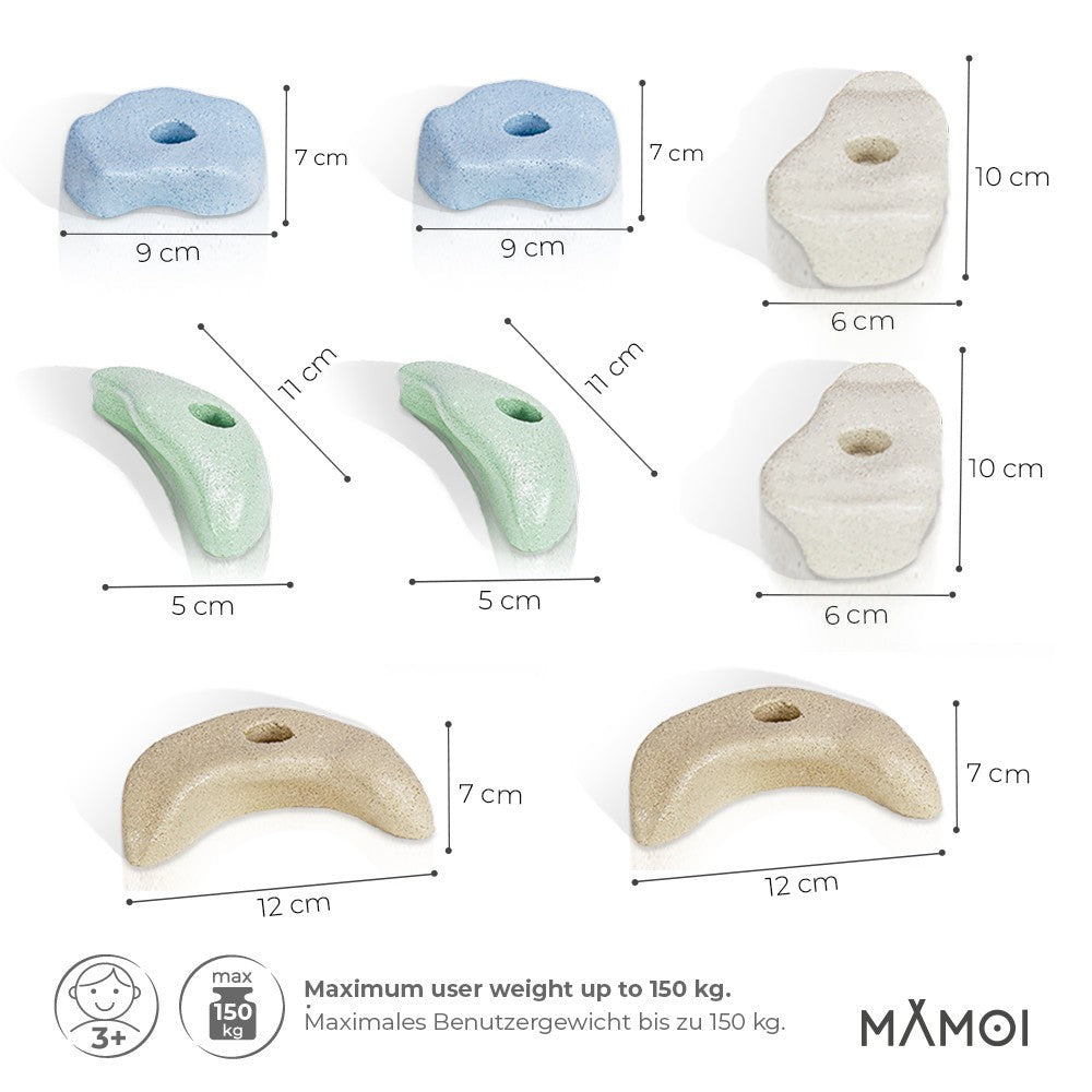 MAMOI® Climbing wall holds for kids | Climbing stones | Climbing holds for kids | Kids Climbing Holds | Rock Climbing Holds | Climbing Wall Holds | Climbing Holds for Wall | Made in EU-2