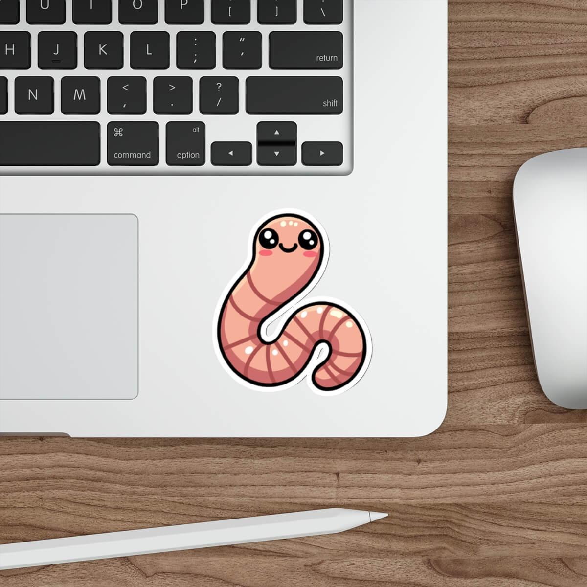 Cute Worm Sticker – Fun, Waterproof, and playful!