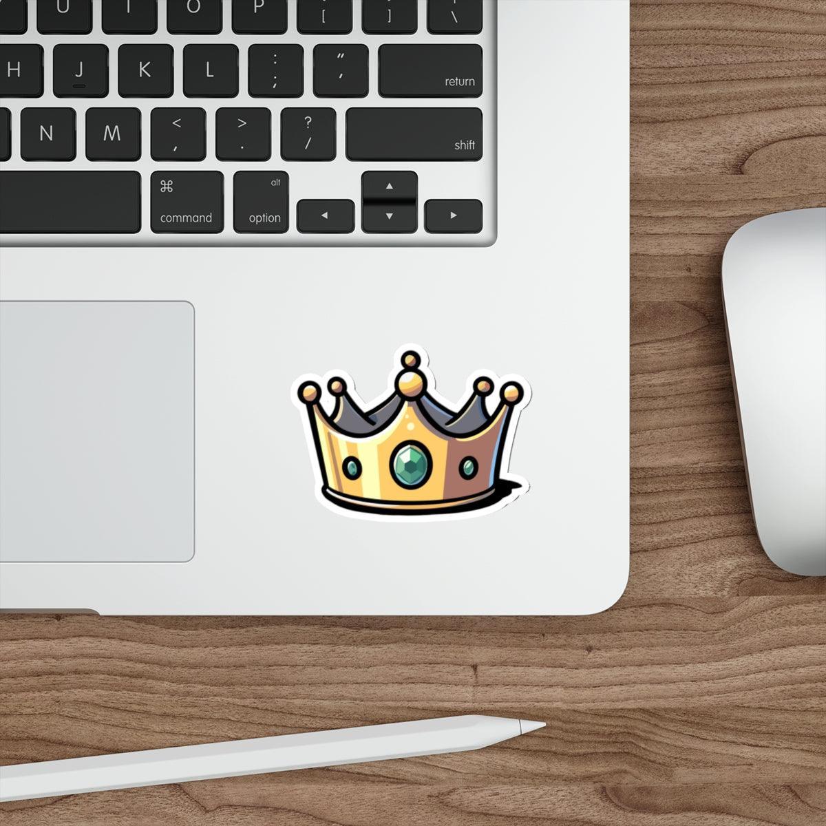 Cartoon Crown Sticker – Fun Royal Kawaii Waterproof Decal