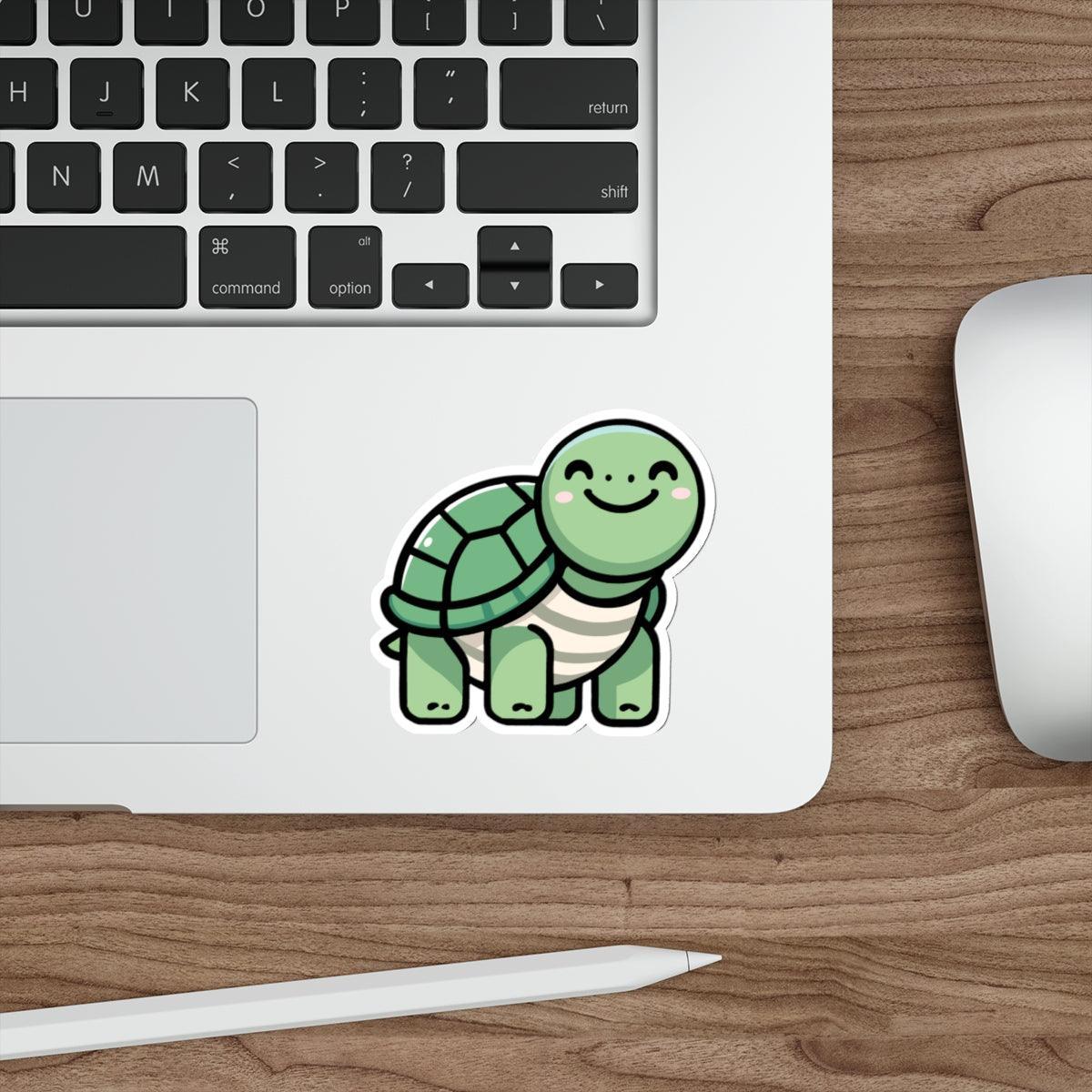 Cartoon Turtle Sticker – Cute Waterproof Animal Vinyl Decal