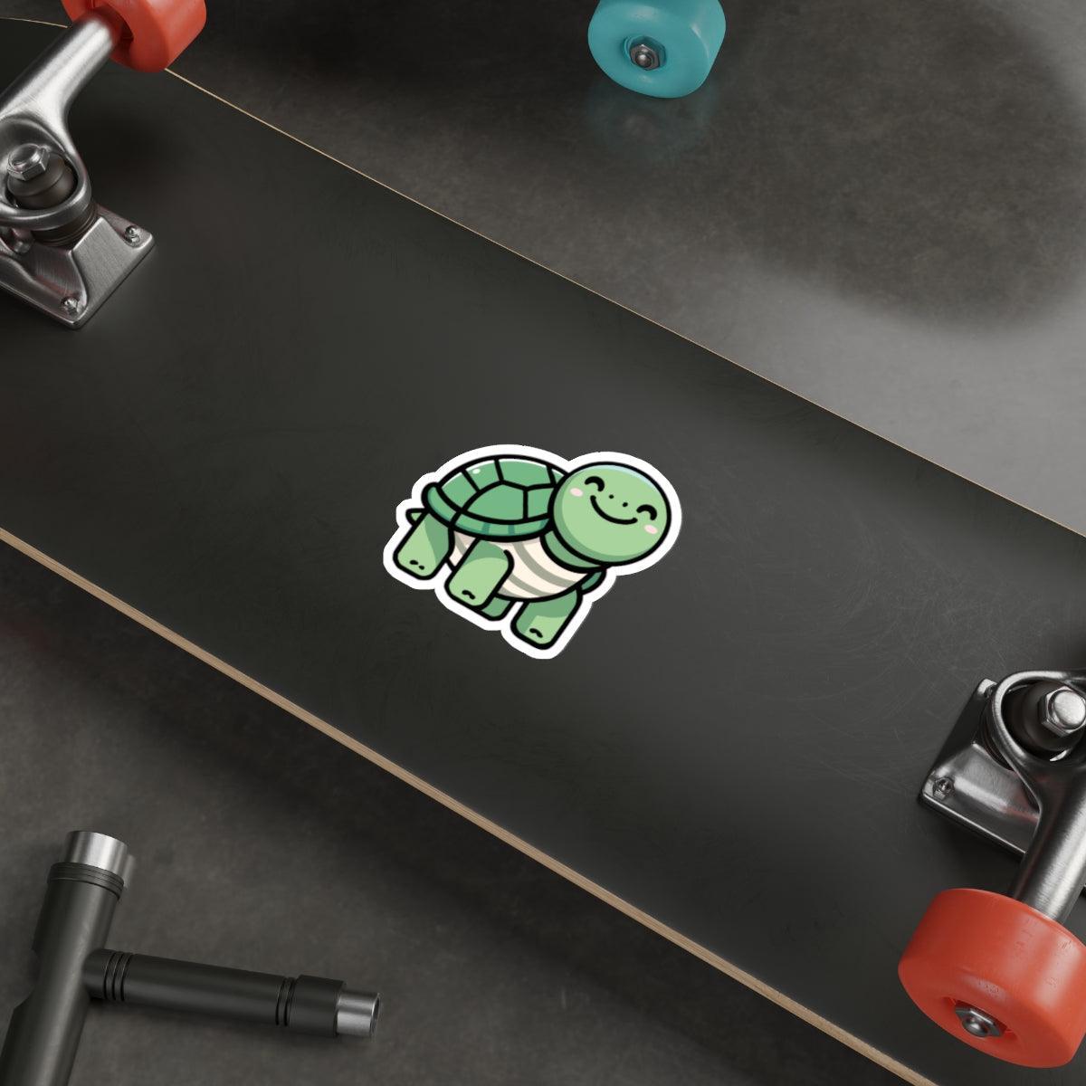 Cartoon Turtle Sticker – Cute Waterproof Animal Vinyl Decal