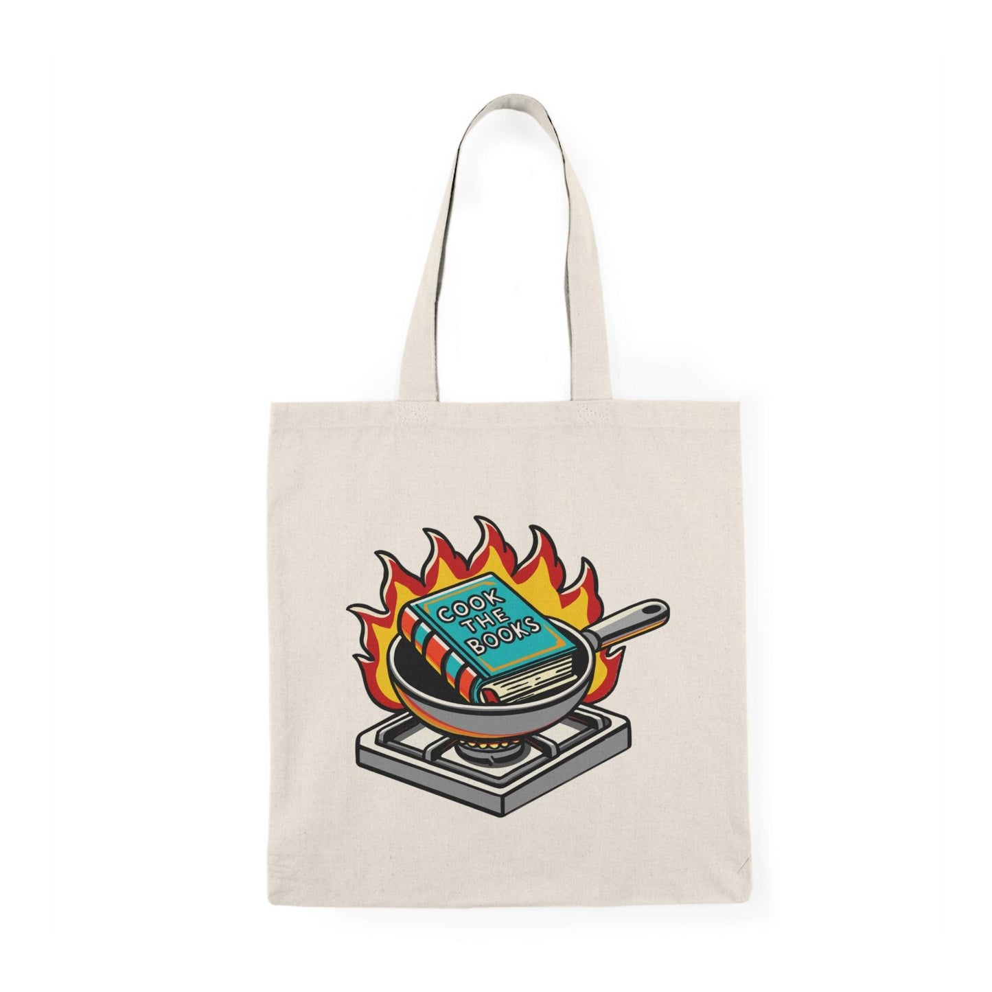 Cook the Books Tote Bag – Recycled Cotton, Funny Pun Gift