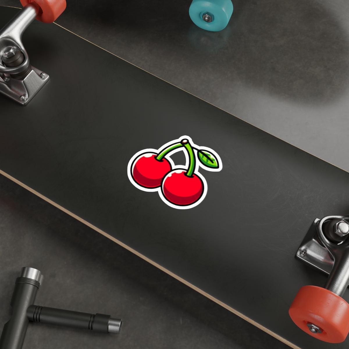 Cartoon Cherries Sticker – Cute Fruit Vinyl Waterproof Decal