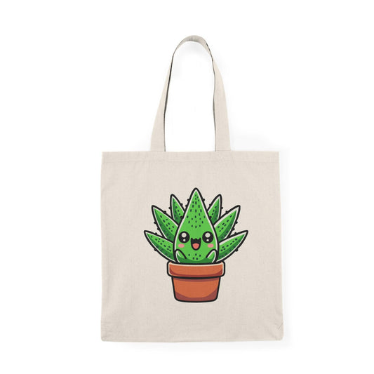 Cartoon Aloe Vera Tote Bag – Funny Eco Cotton Bag Gift