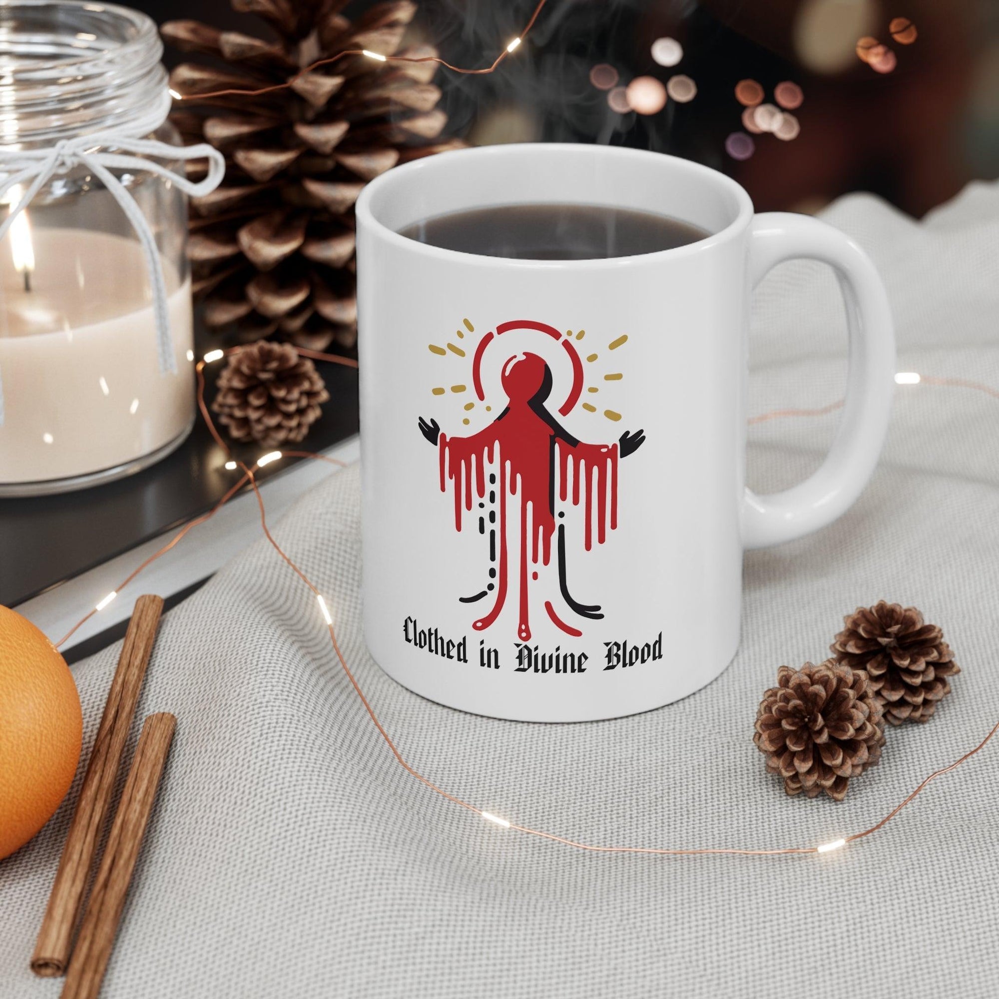 Clothed in Divine Blood Mystical Mug | 11 oz Red Power