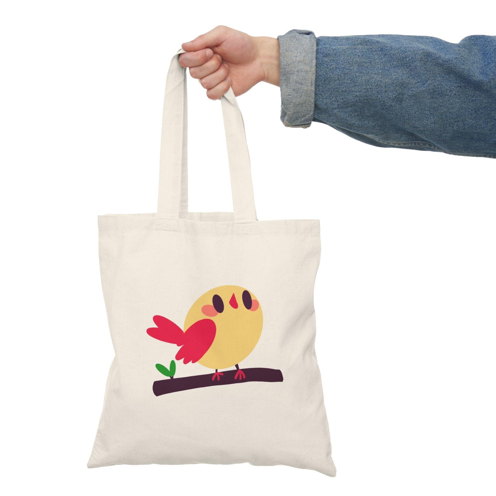 Cartoon Bird Tote – Eco Nature Bag with Branch Design