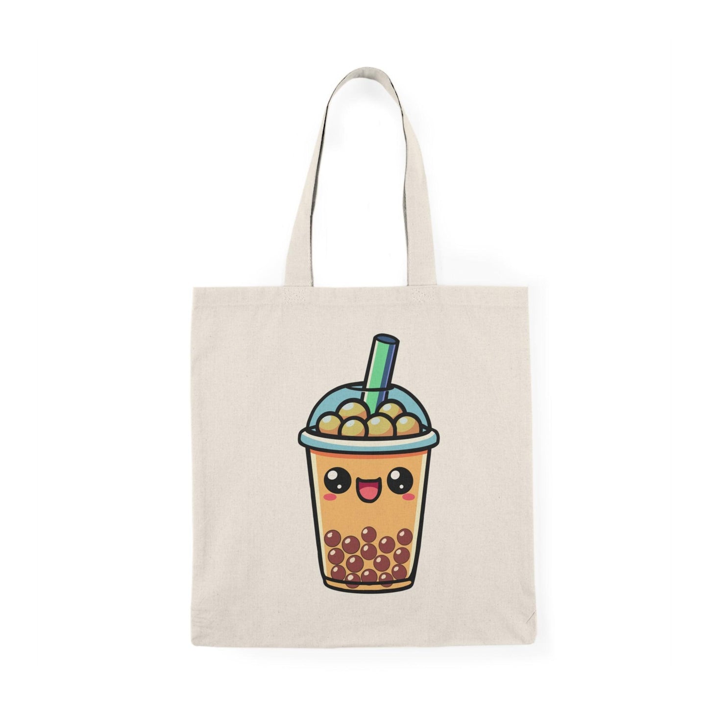Cartoon Boba Tea Tote – Eco Cotton Bag for Bubble Lovers