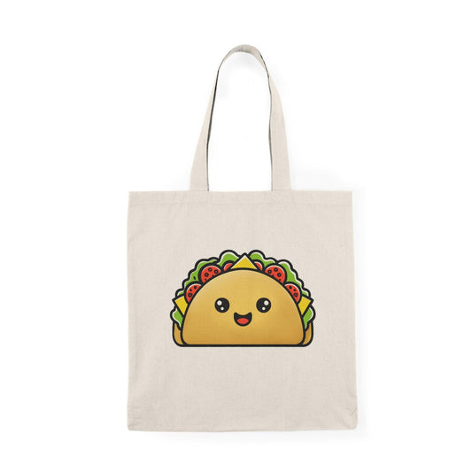 Cartoon Taco Tote – Funny Recycled Cotton Foodie Bag