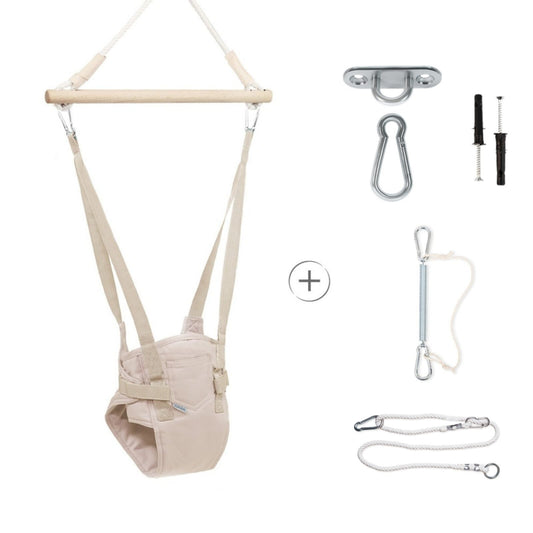 MAMOI® Baby bouncer Light grey, Swing seat, Indoor rocking bouncy chair, Toddler jolly jumper rocker, Door frame swings, Jumpers and bouncers for babies from 6 months-0