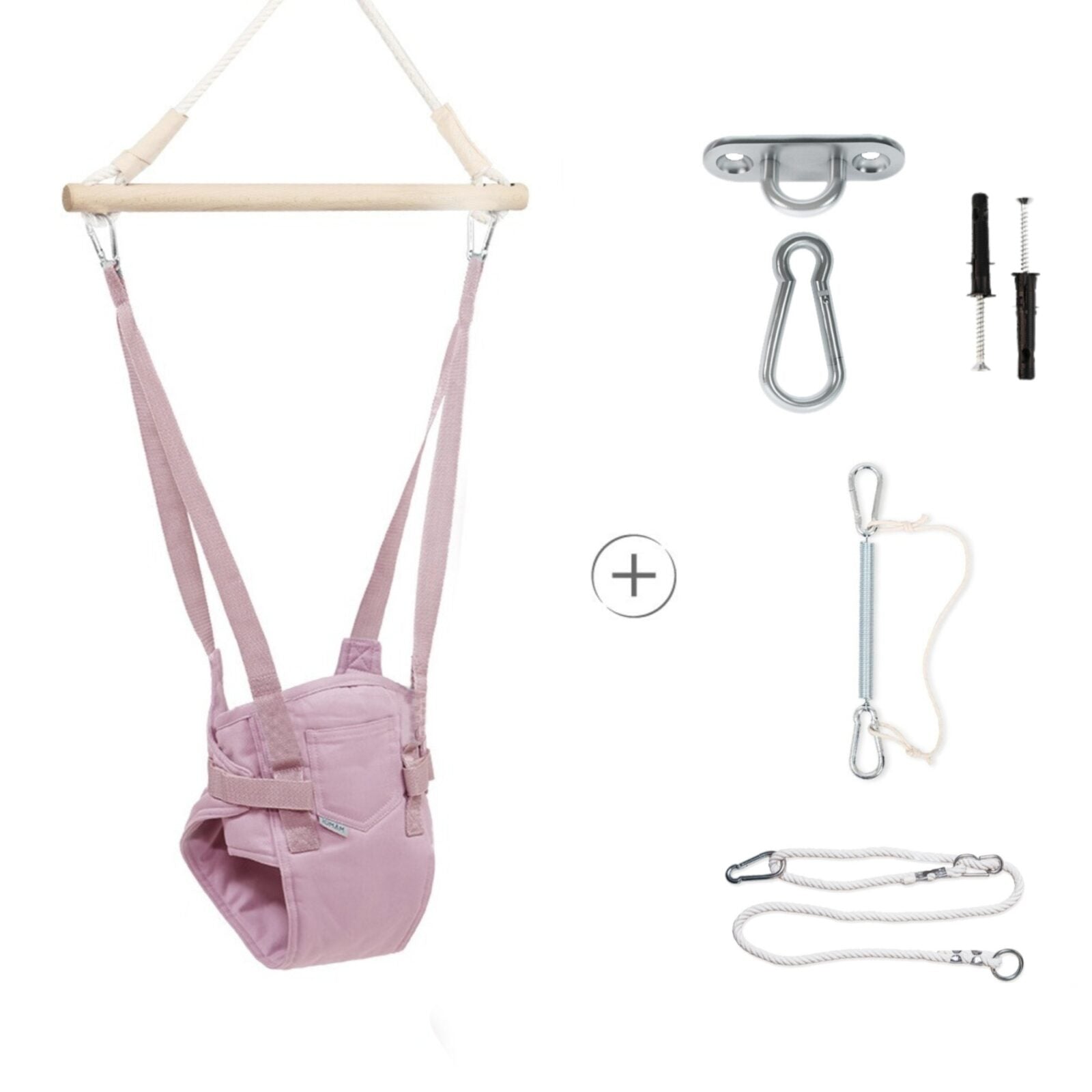 MAMOI® Baby bouncer Pink, Swing seat, Indoor rocking bouncy chair, Toddler jolly jumper rocker, Door frame swings, Jumpers and bouncers for babies from 6 months-0