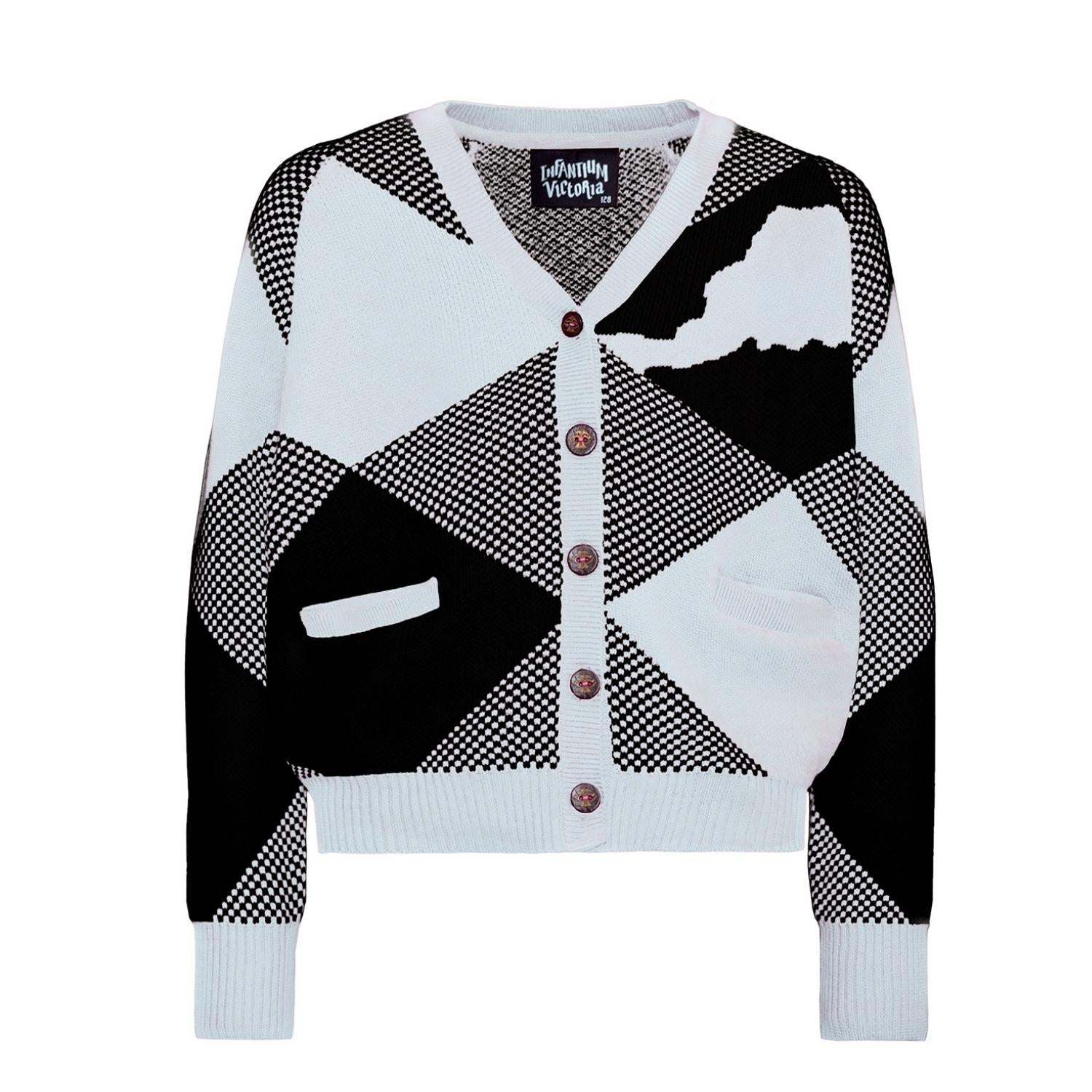 Kids Cardigan in Baby Blue Pink and Black-0