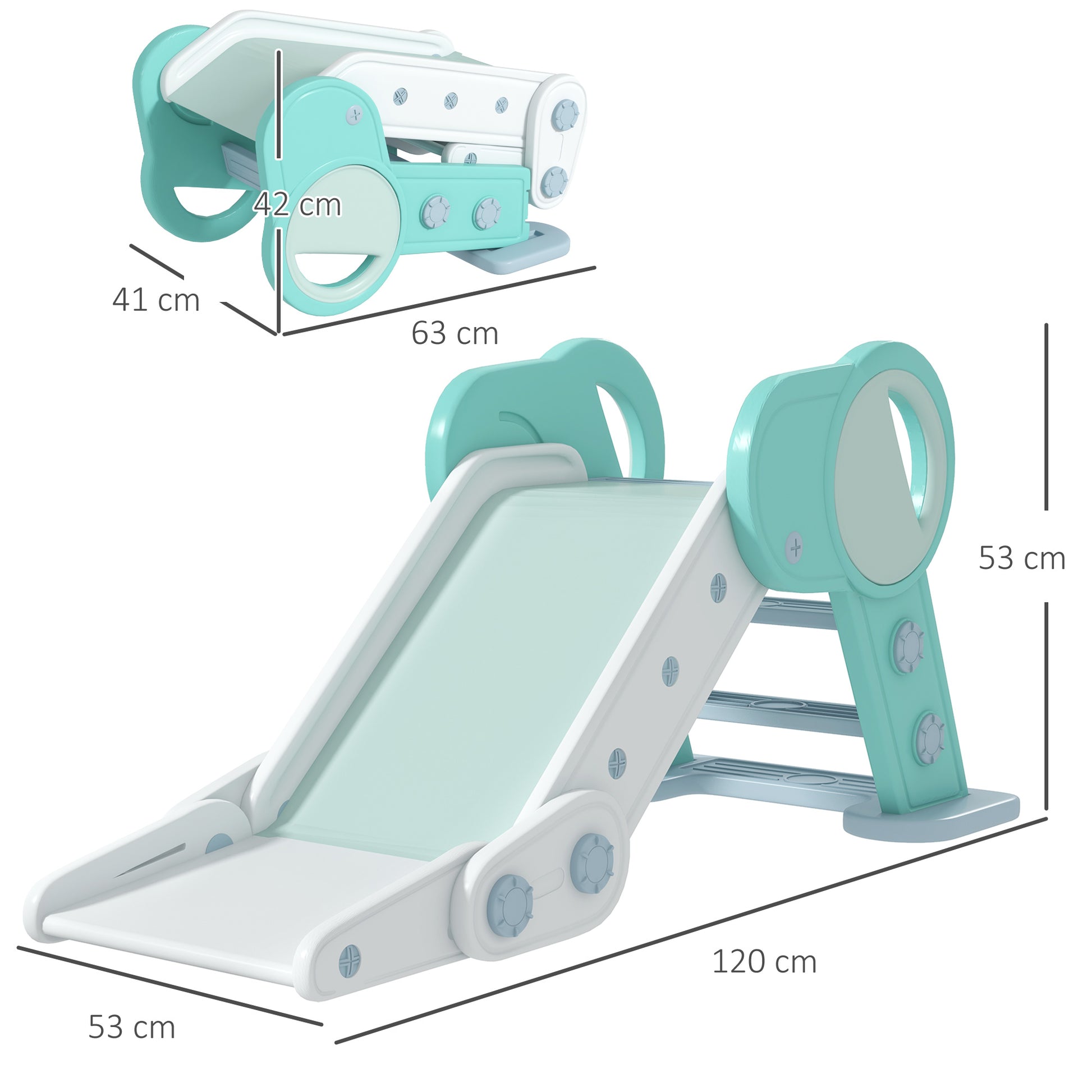 AIYAPLAY Foldable Kids Slide, Freestanding Baby Slide, for Ages 1.5-3 Years-1