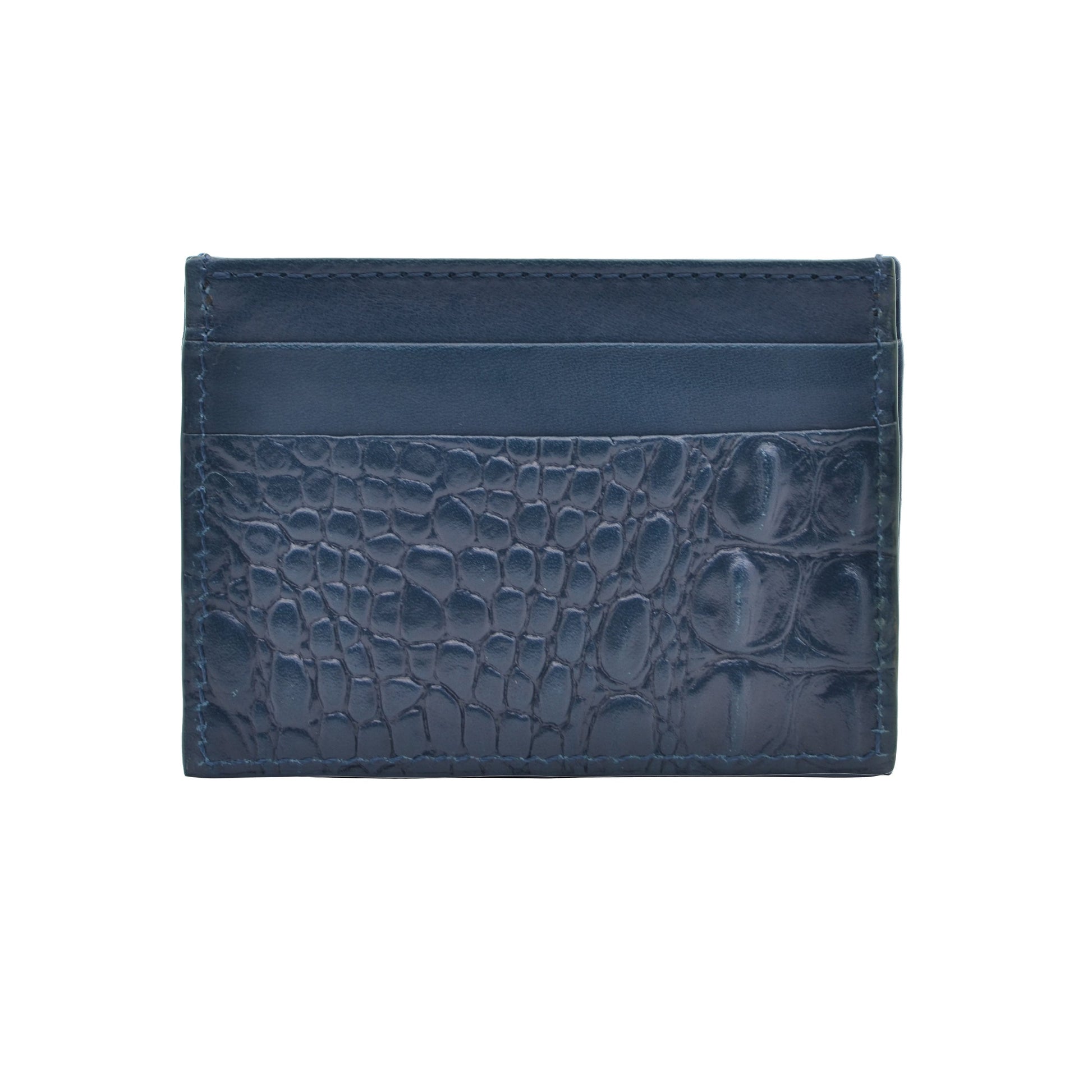 Croc Embossed Leather Card Holder-1