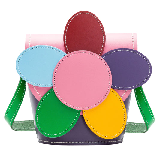 Handmade Leather Daisy Barrel Bag - Classic Kaleidoscope-0
