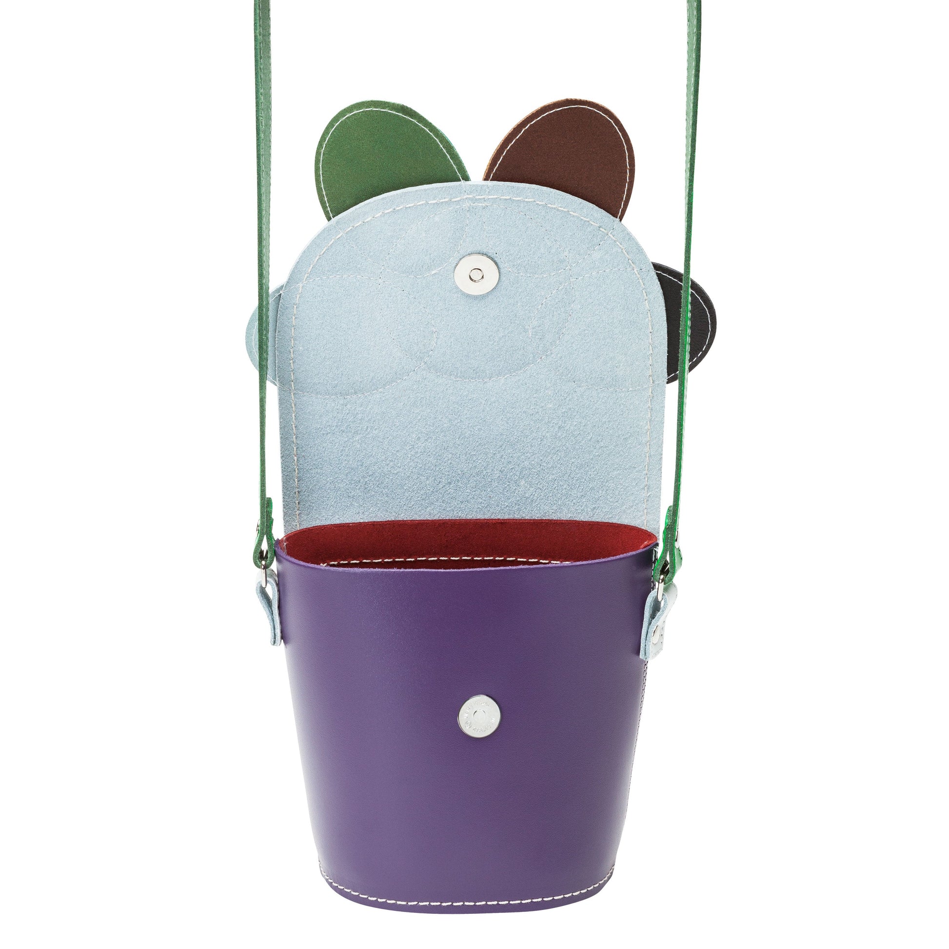 Handmade Leather Daisy Barrel Bag - Classic Kaleidoscope-4