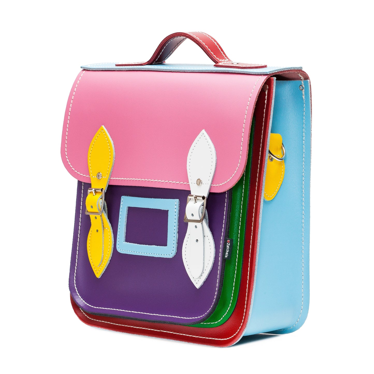 Handmade Leather City Backpack - Classic Kaleidoscope-1