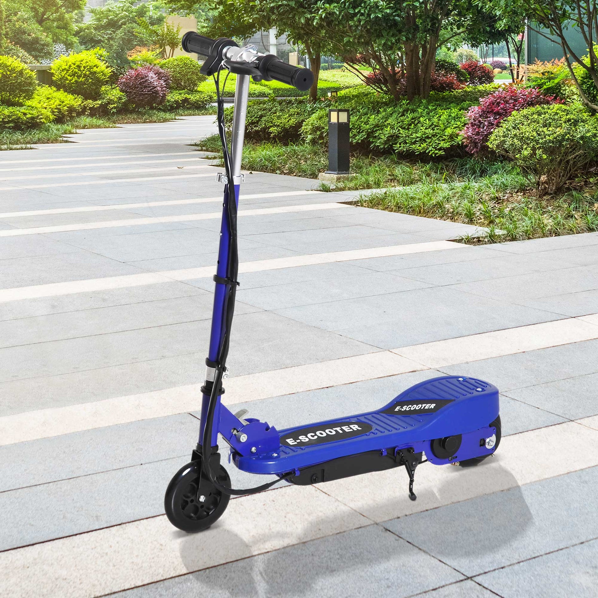 Kids Folding Electric Bike Children E Scooter Ride on Toy 2x12V Recharge Battery 120W Adjustable Height Suitable for 7 - 14 yrs Blue | HOMCOM-0