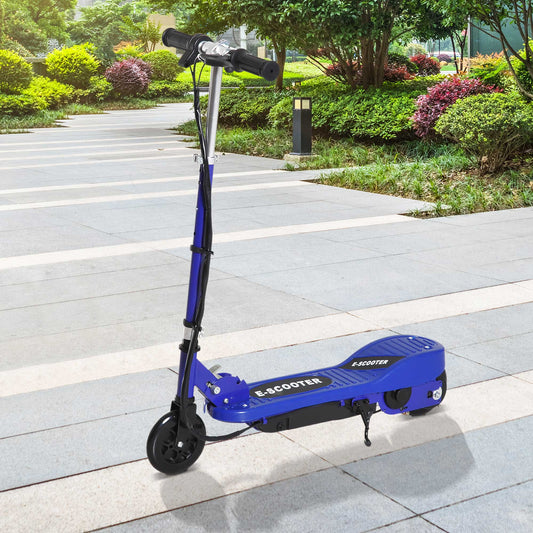 Kids Folding Electric Bike Children E Scooter Ride on Toy 2x12V Recharge Battery 120W Adjustable Height Suitable for 7 - 14 yrs Blue | HOMCOM-0