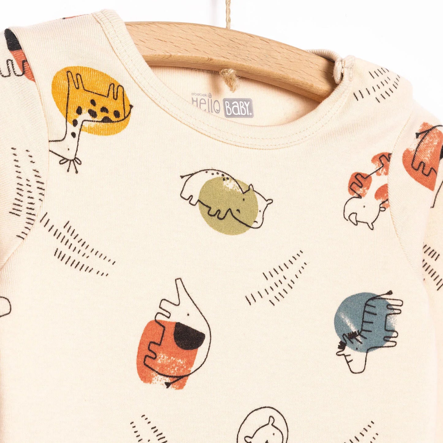 HelloBaby Boy Long Sleeve Bodysuit - Beige