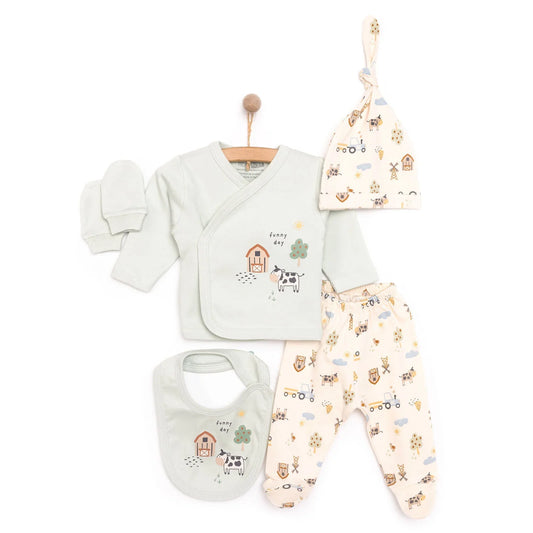 HelloBaby Boy 5 Piece Newborn Gift Set - Green