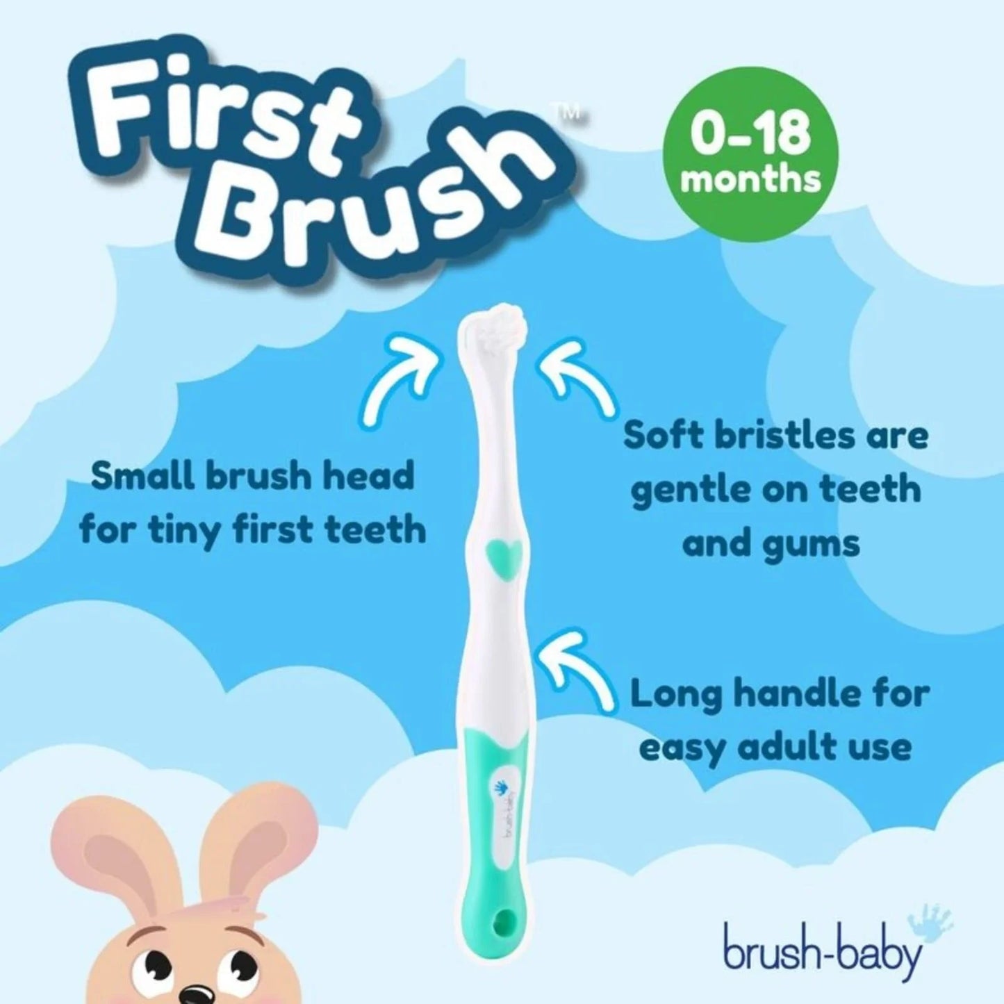 brush-baby First Brush Pack of 2 - Mixed Colours