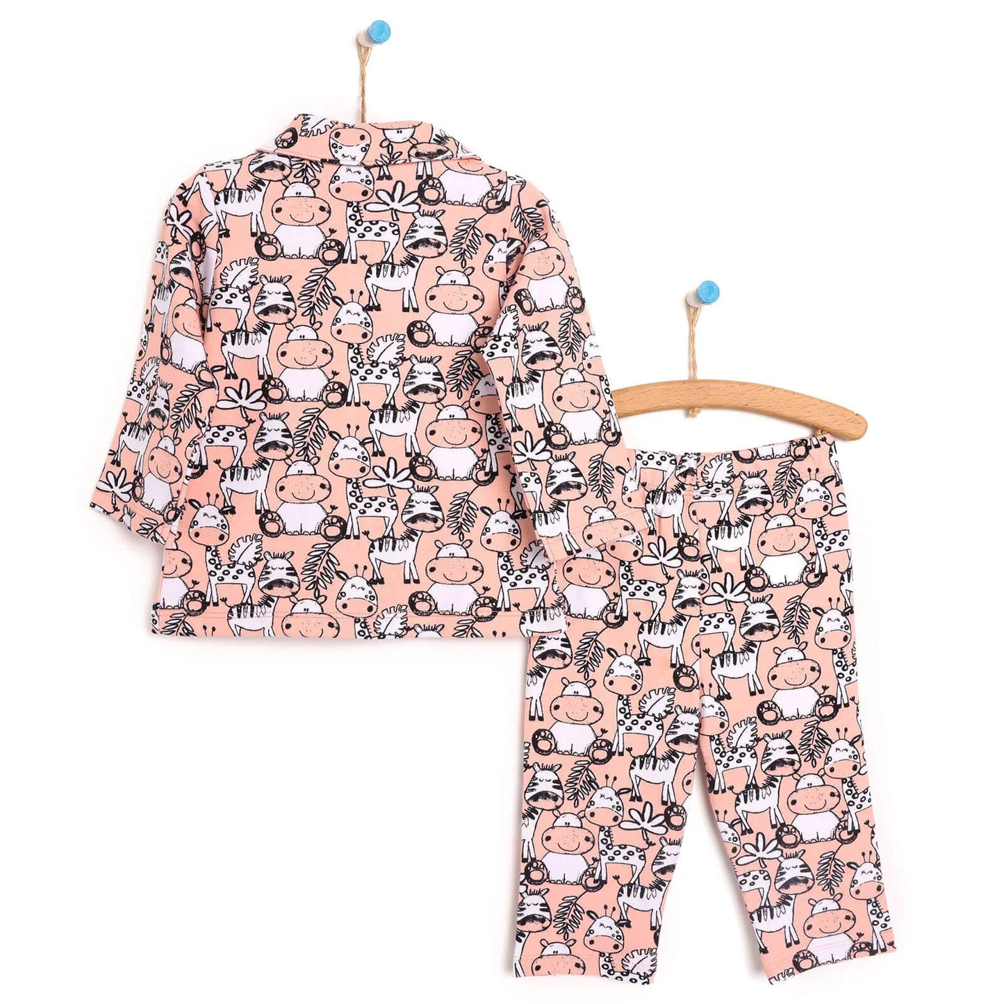 HelloBaby Baby Girl Shirt Collar Pyjamas