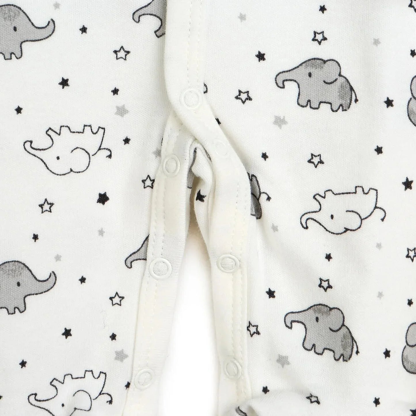 HelloBaby Newborn Baby Cute Elephant Romper Baby and Hat Set 3 pcs - Ecru