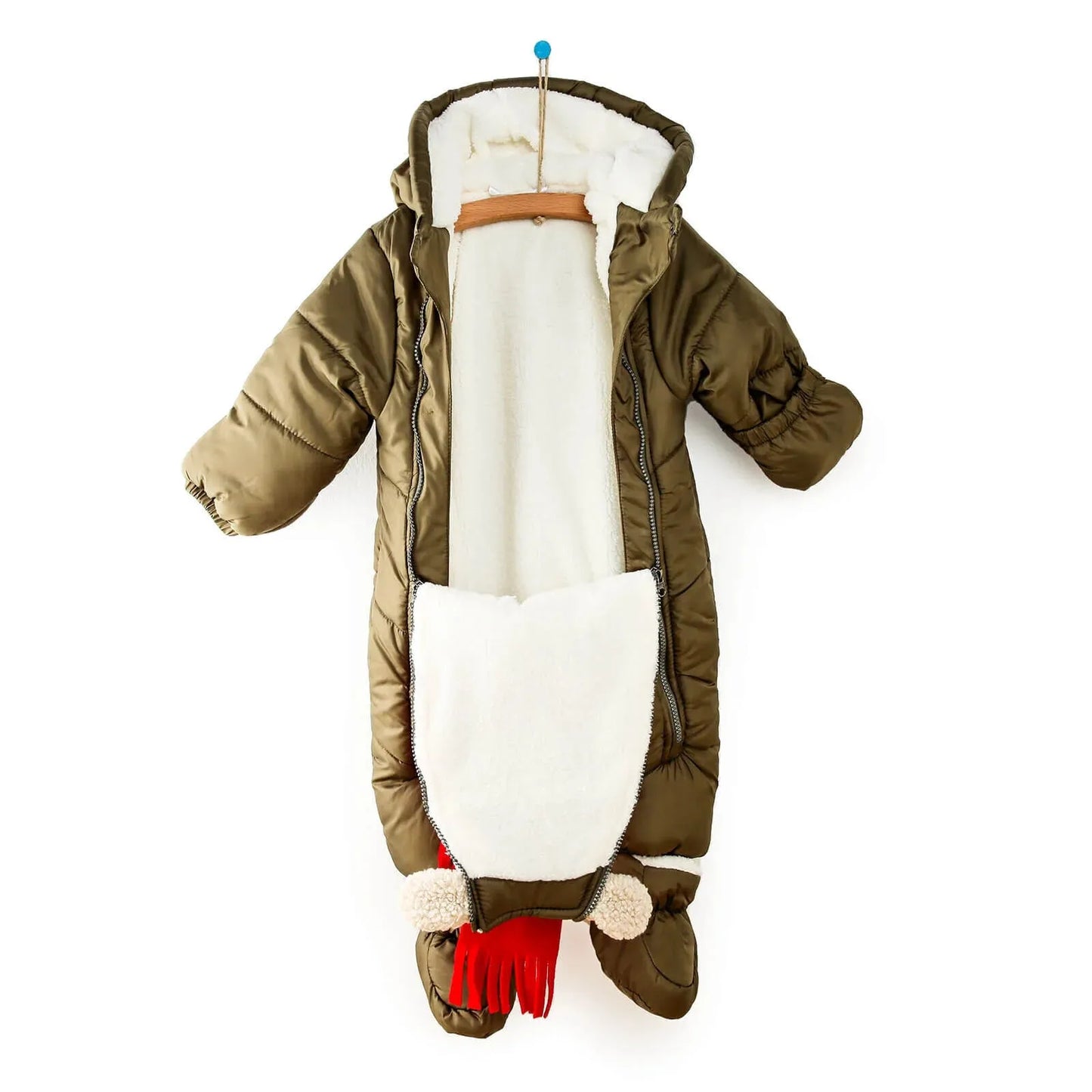 Midimod Baby Boy Snowsuit with Double Zip - Khaki