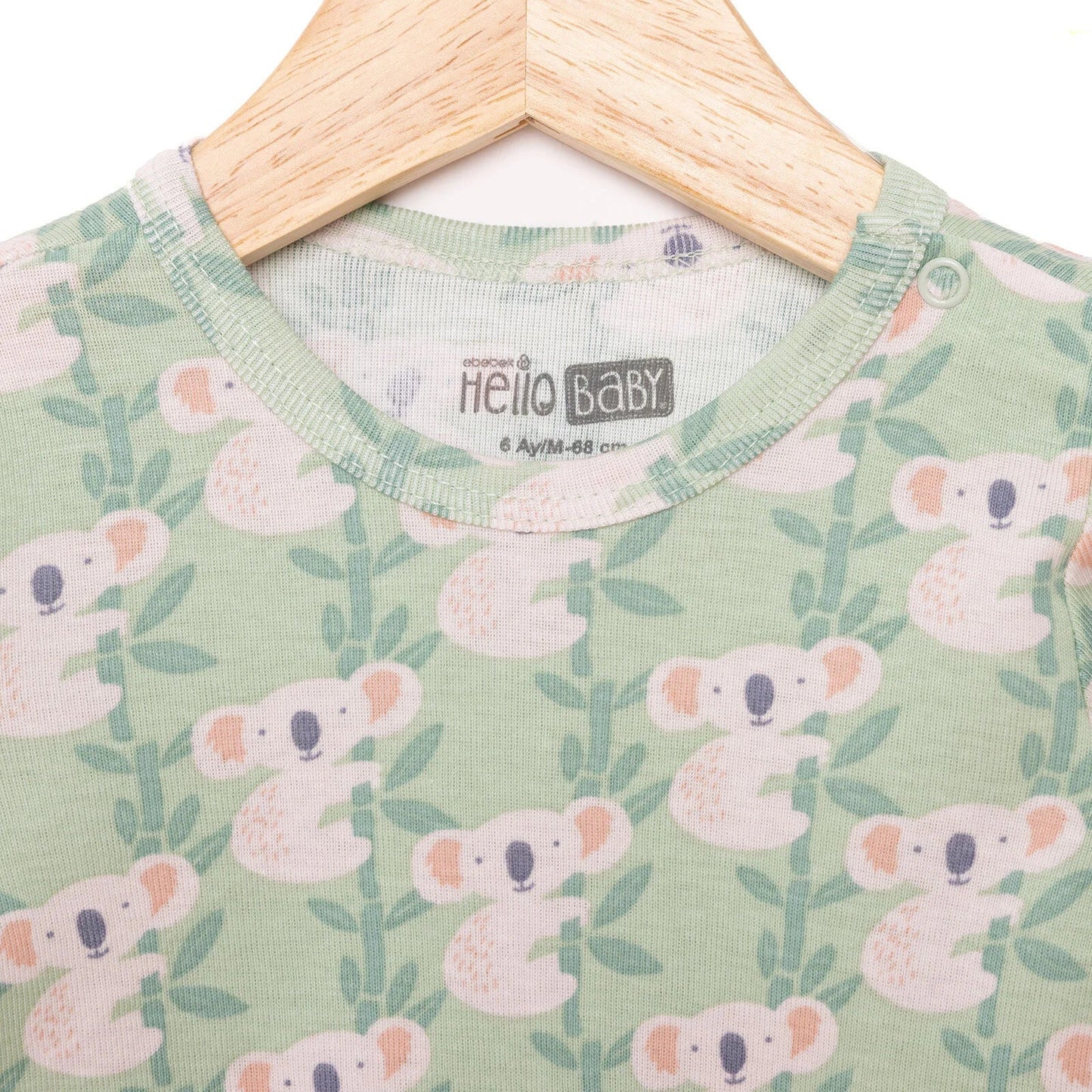 HelloBaby Boy Long Sleeve Bodysuit - Light Green