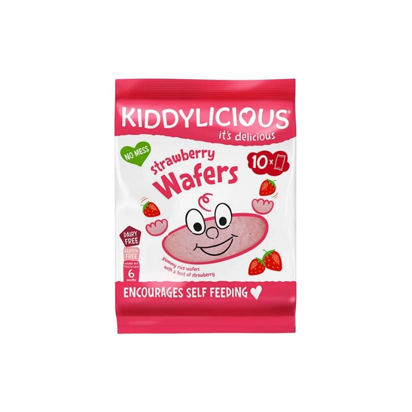 Kiddylicious Strawberry Maxi Wafers 6+ months 40g (10x4g)